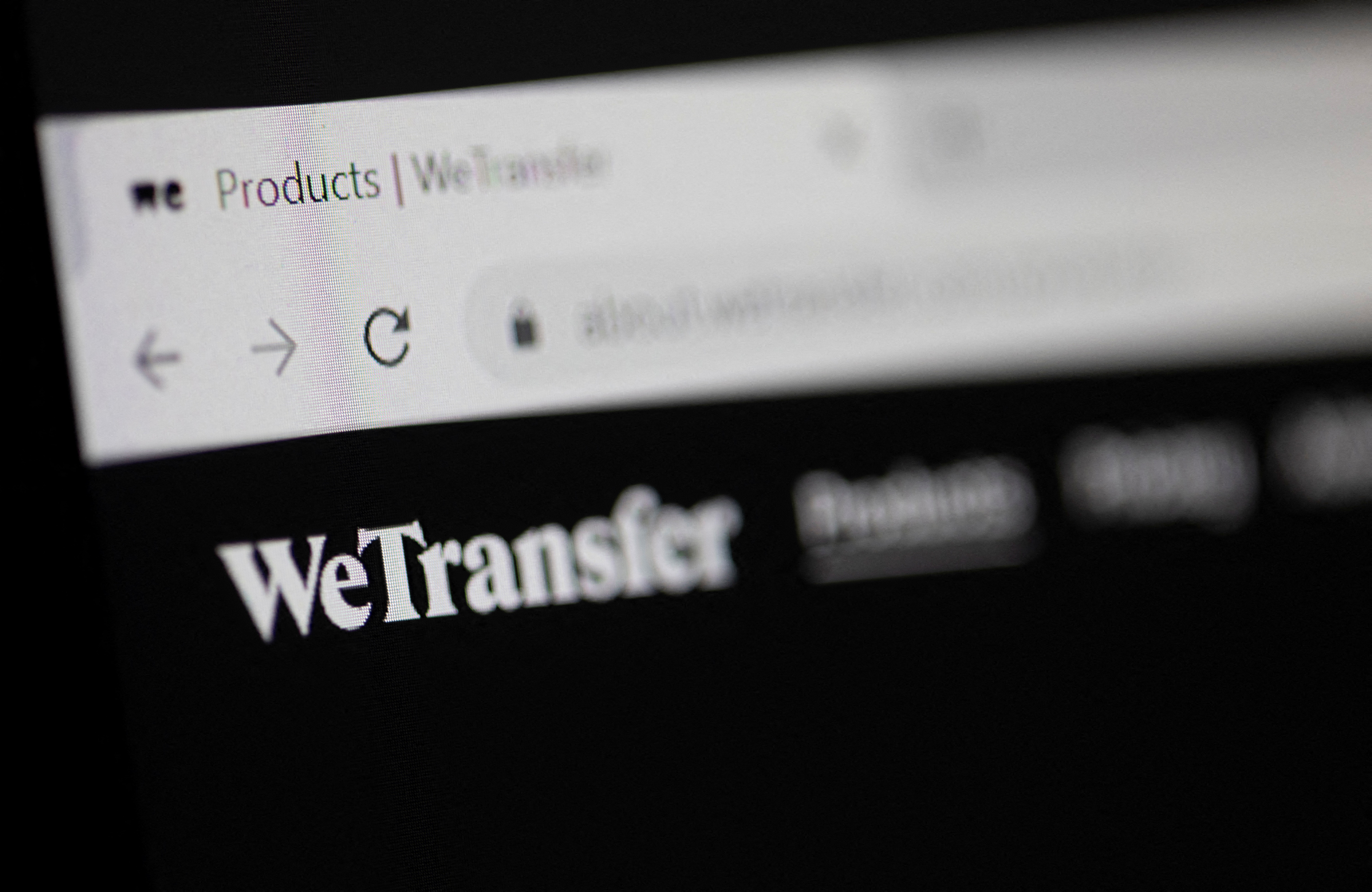 Illustration shows WeTransfer web page