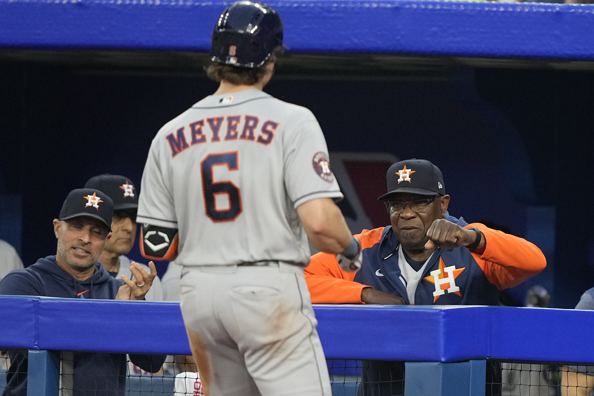 HOUSTON, TX - JUNE 20: Houston Astros center fielder Jake Meyers (6) runs  to the outfield during the MLB game between the New York Mets and Houston  Astros on June 20, 2023