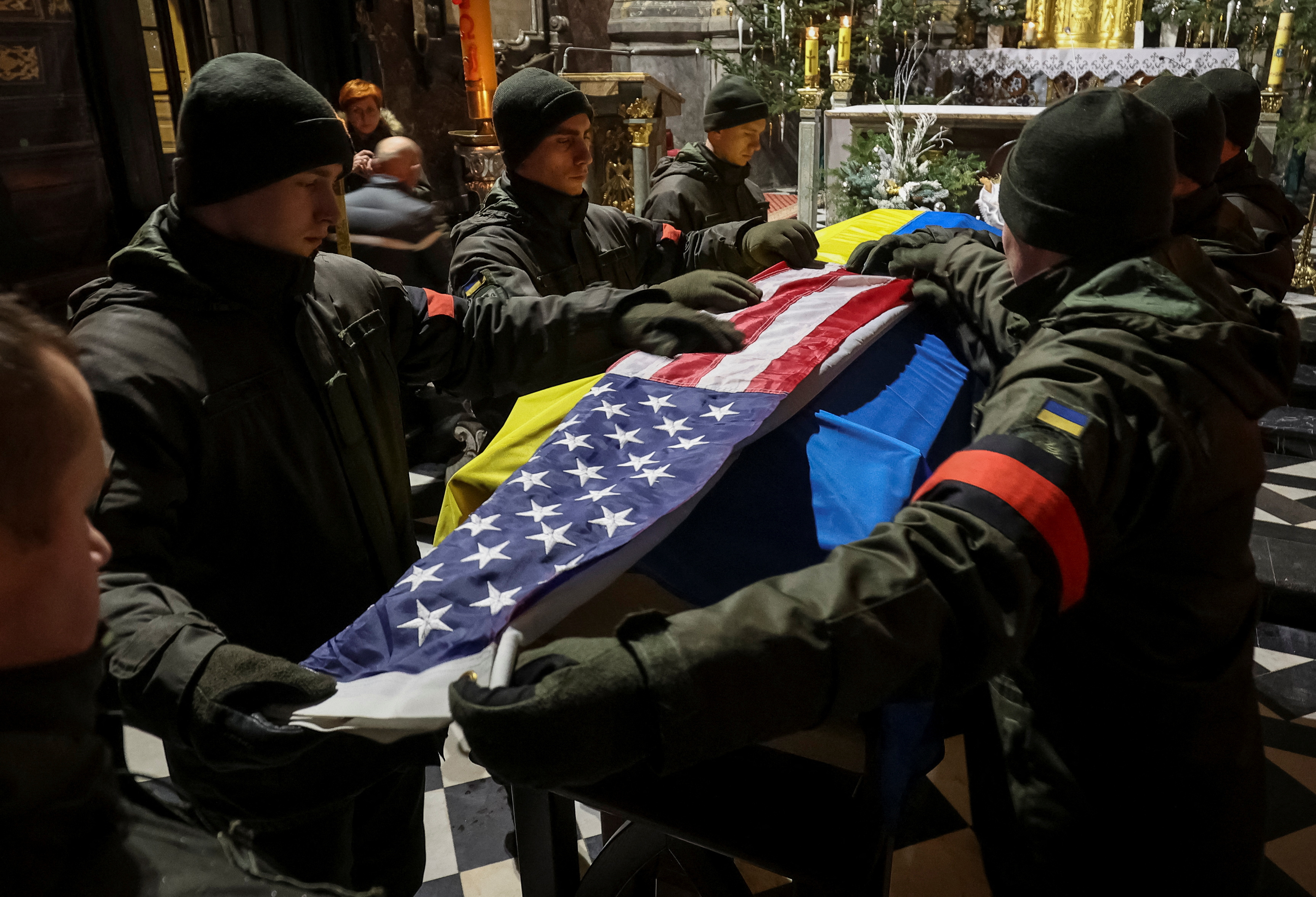 A memorial service for a serviceman from the international legion of Ukrainian army former U.S. Navy SEAL Daniel Swift, who was recently killed in fights against Russian troops in Lviv
