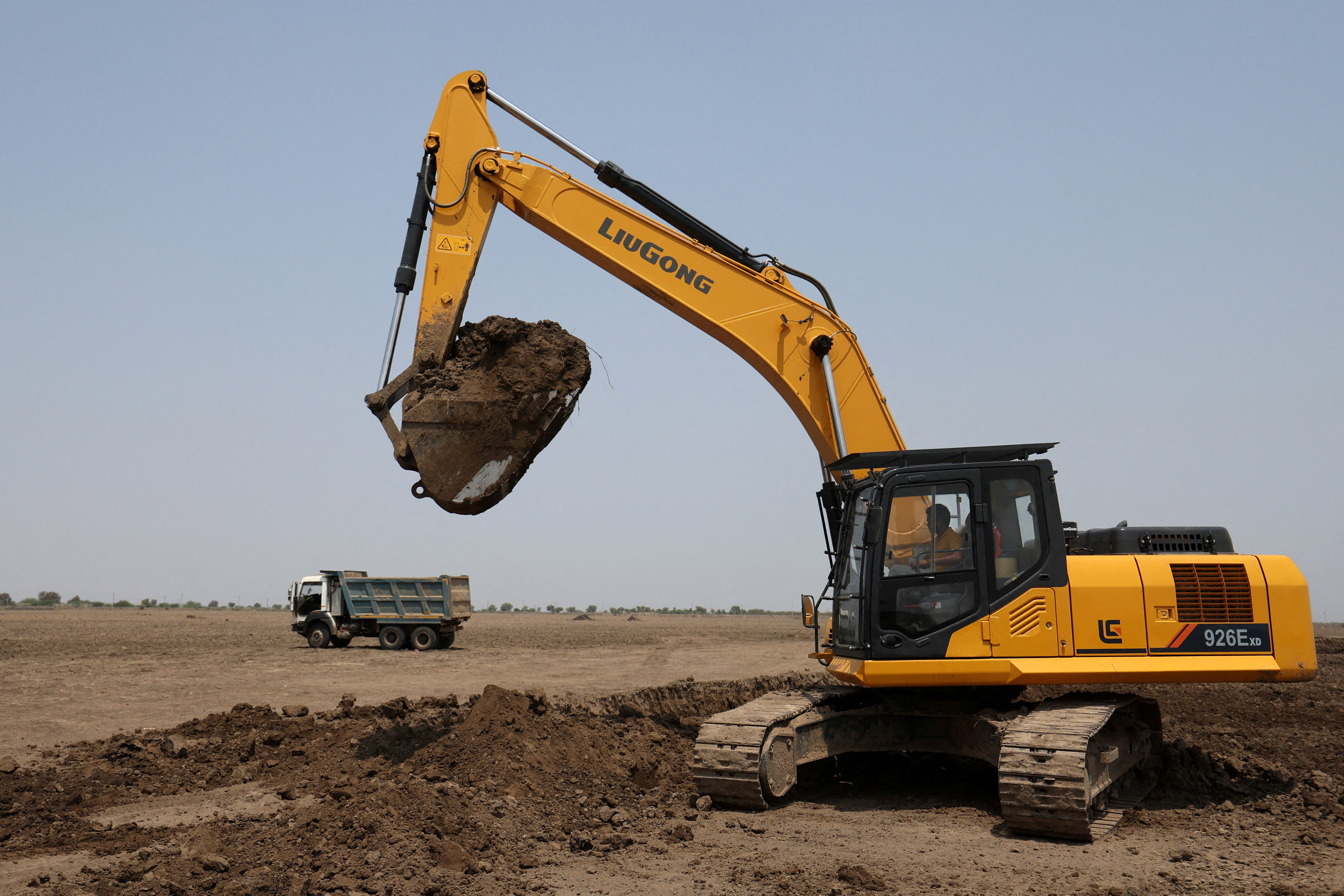 A view of the construction site for the Dholera International Airport near the Dholera Special Investment Region (DSIR),