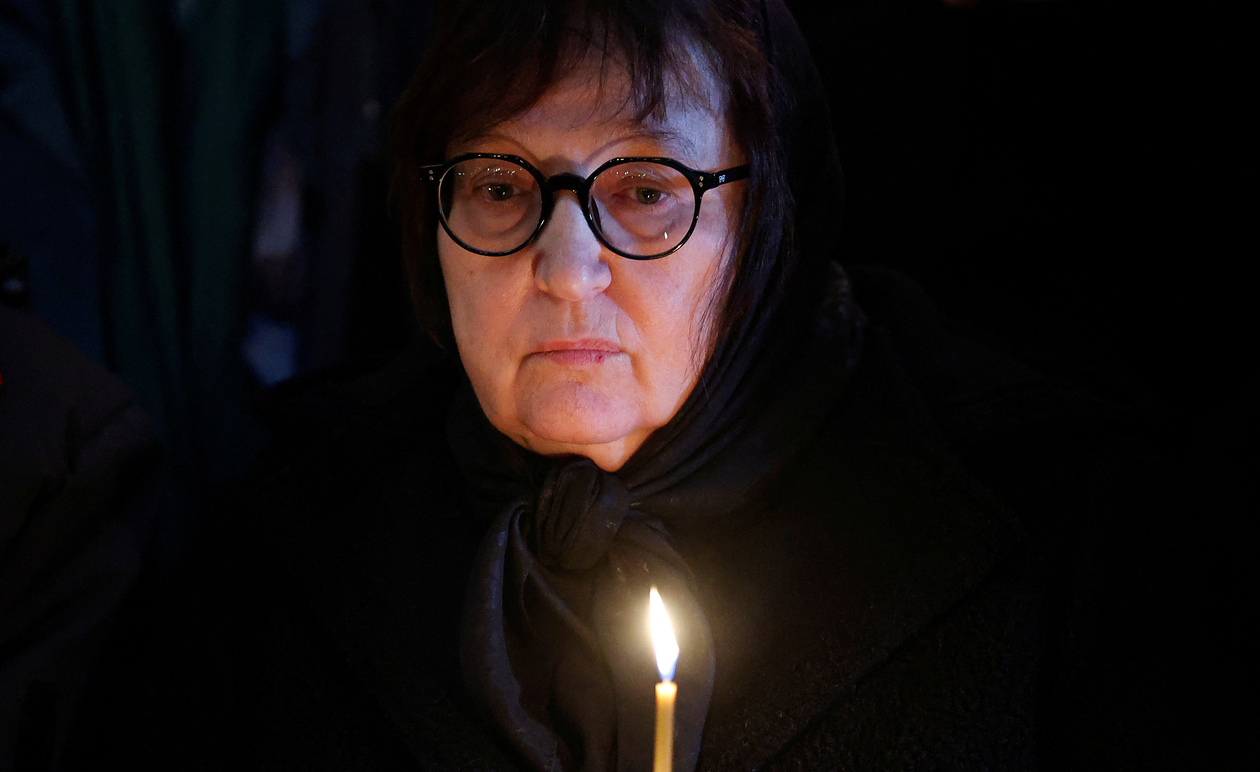Lyudmila Navalnaya, the mother of late Russian opposition leader Alexei Navalny, attends his funeral service