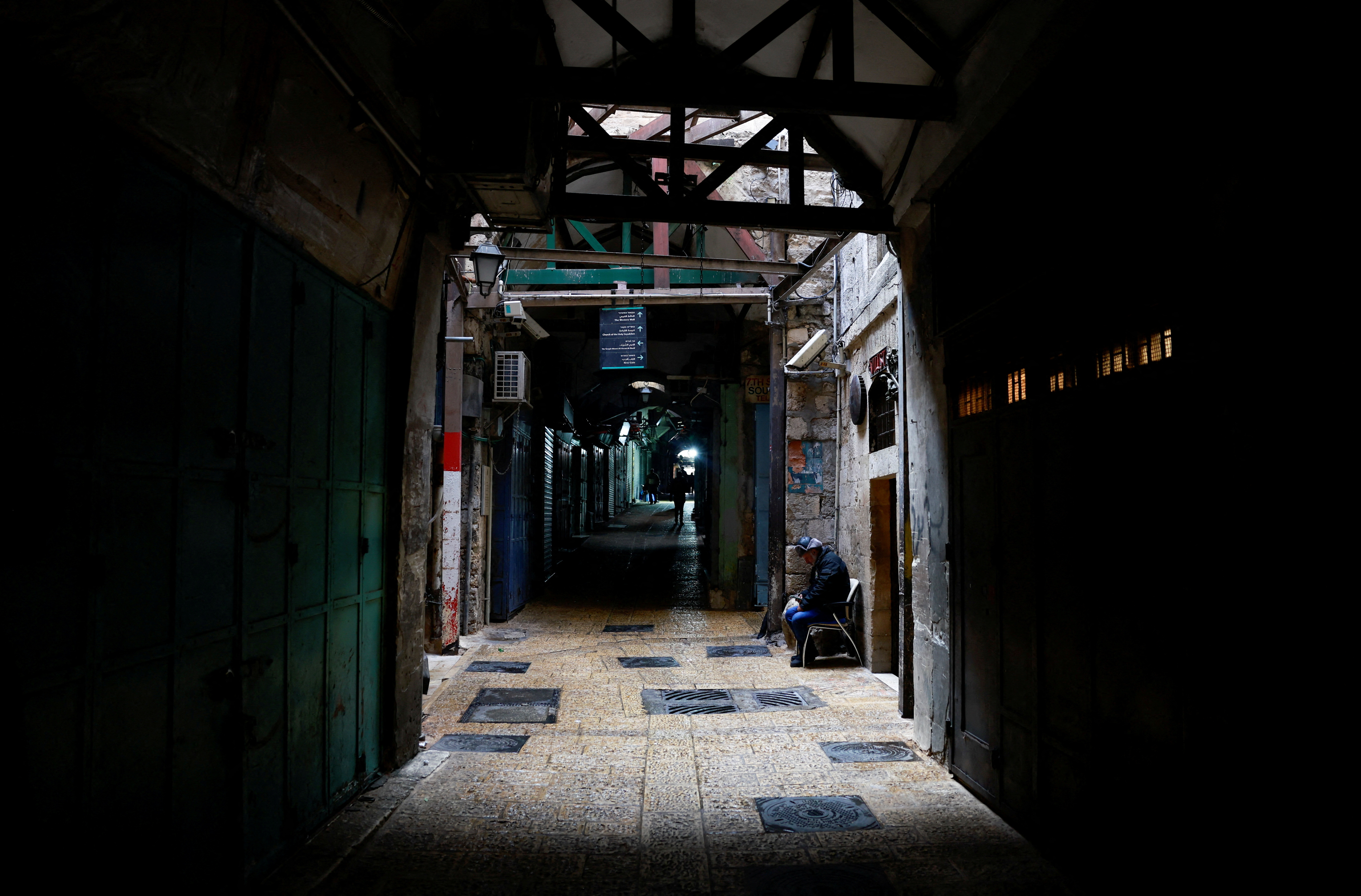 Shops close during strike in protest after killing of Arouri, in Jerusalem's Old City