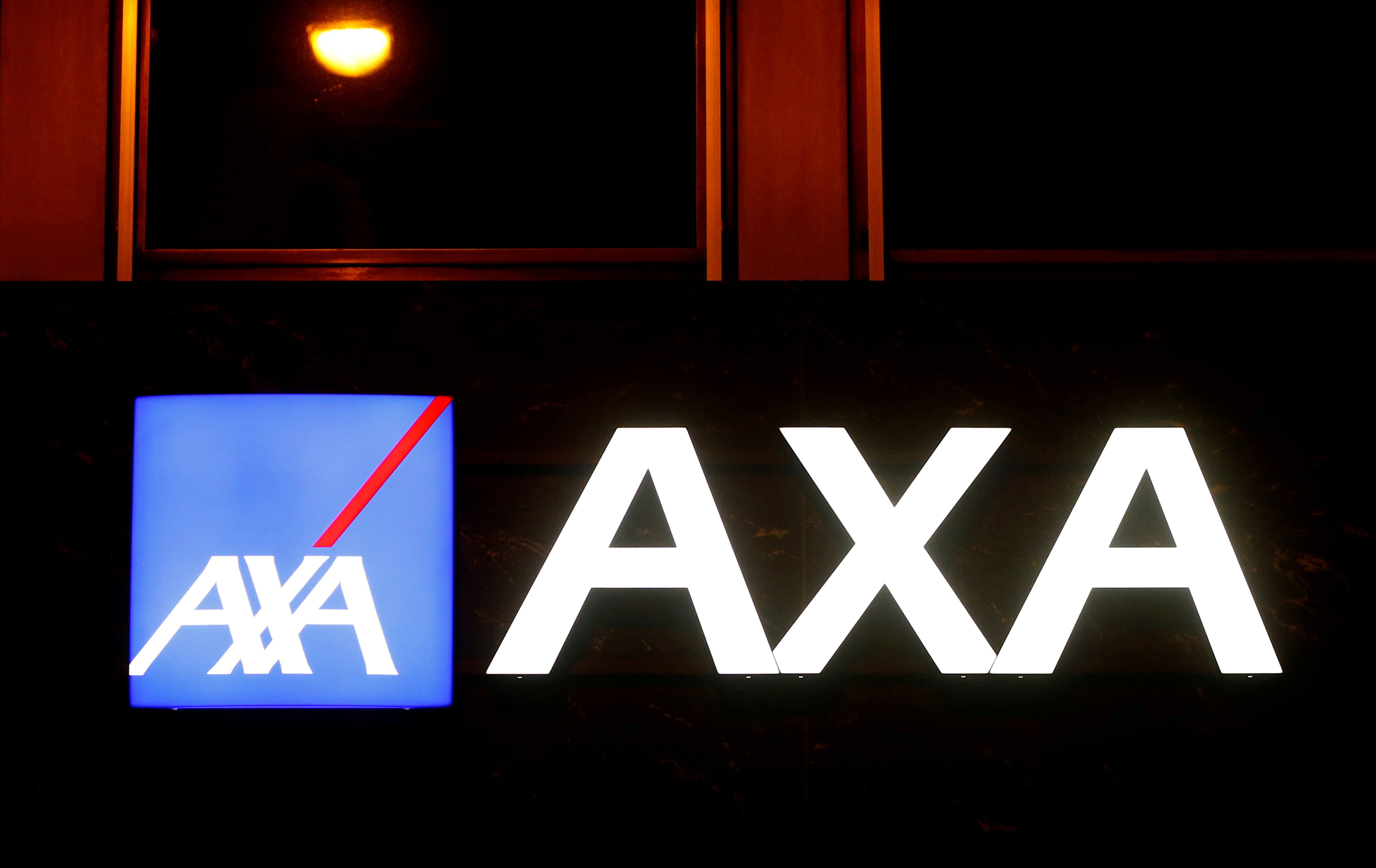 Logo of AXA insurance is seen in Basel