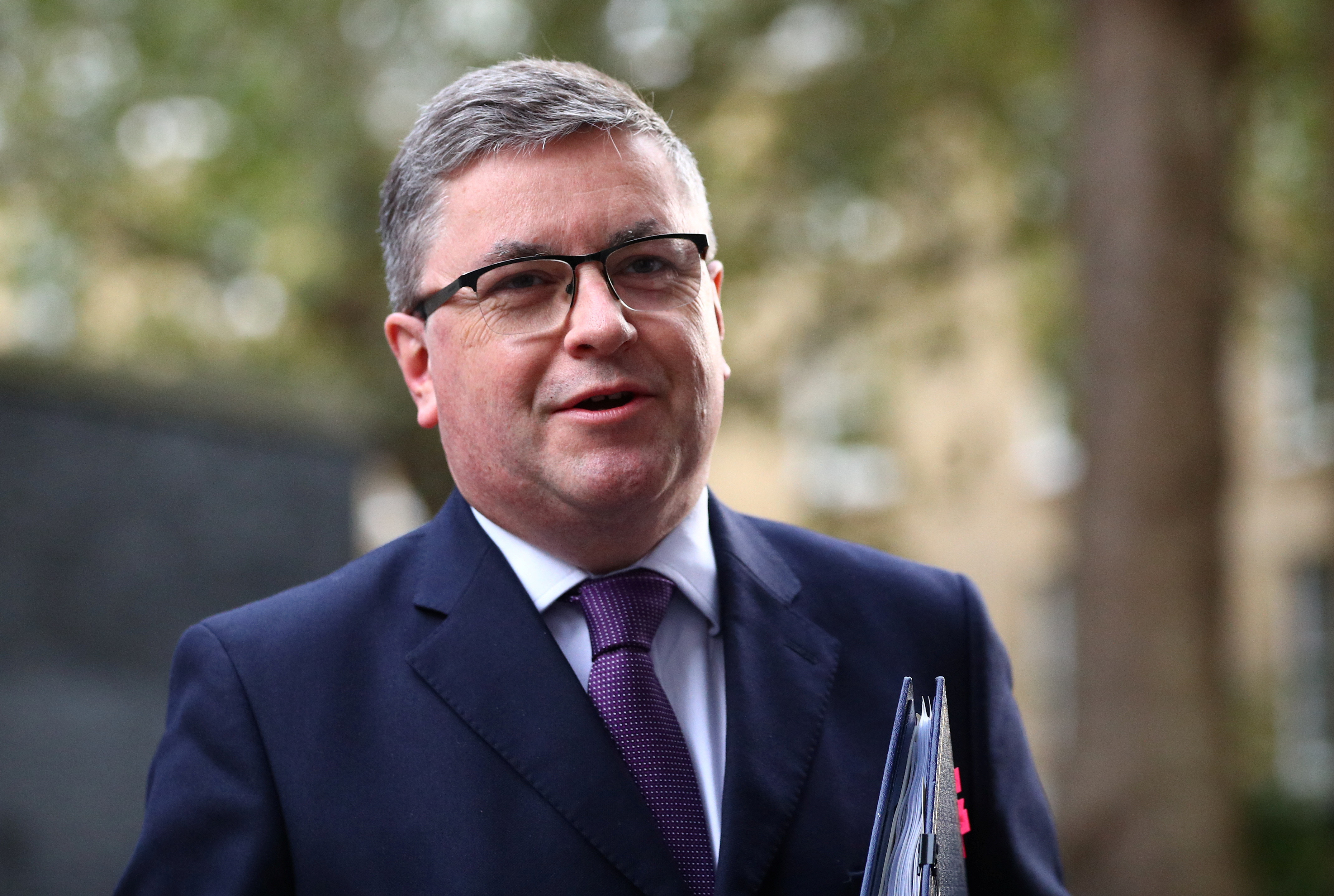 Britain's Secretary of State of Justice Robert Buckland arrives to attend a Cabinet meeting at Downing Street in London