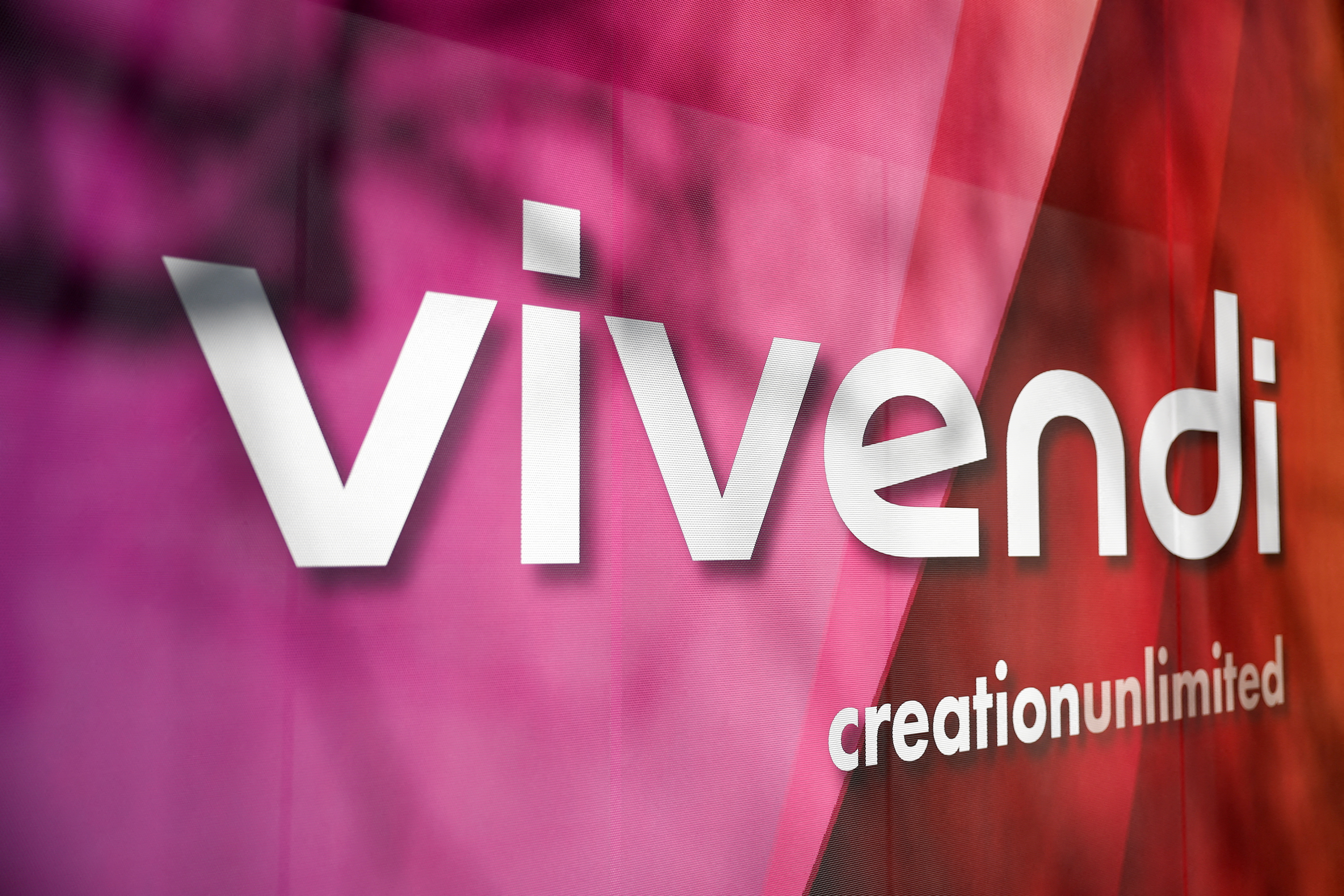The Vivendi logo is pictured at the company's headquarters in Paris