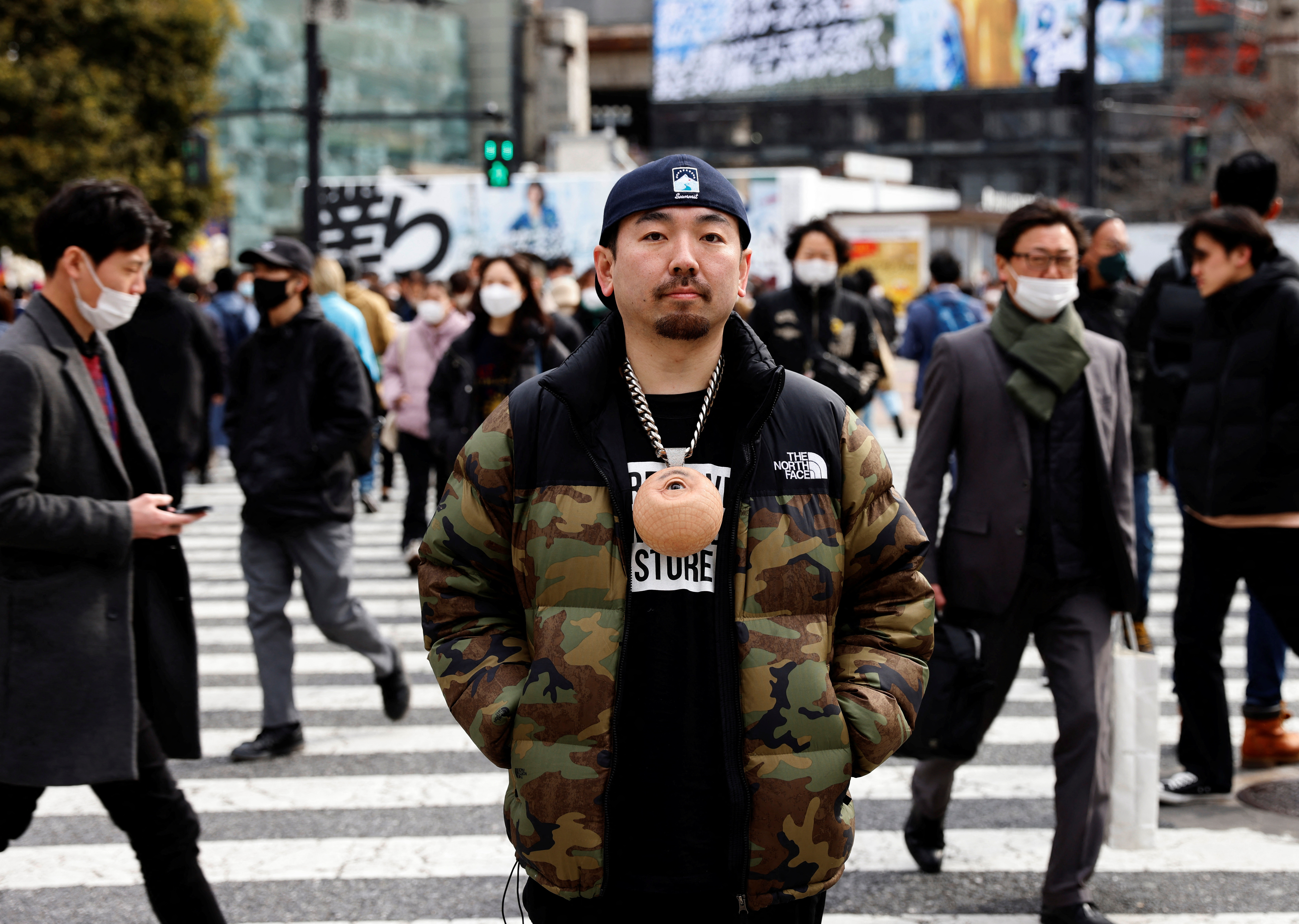 Japanese Duo's Street Styles w/ Face Mask, Theory Tank Top, MYOB