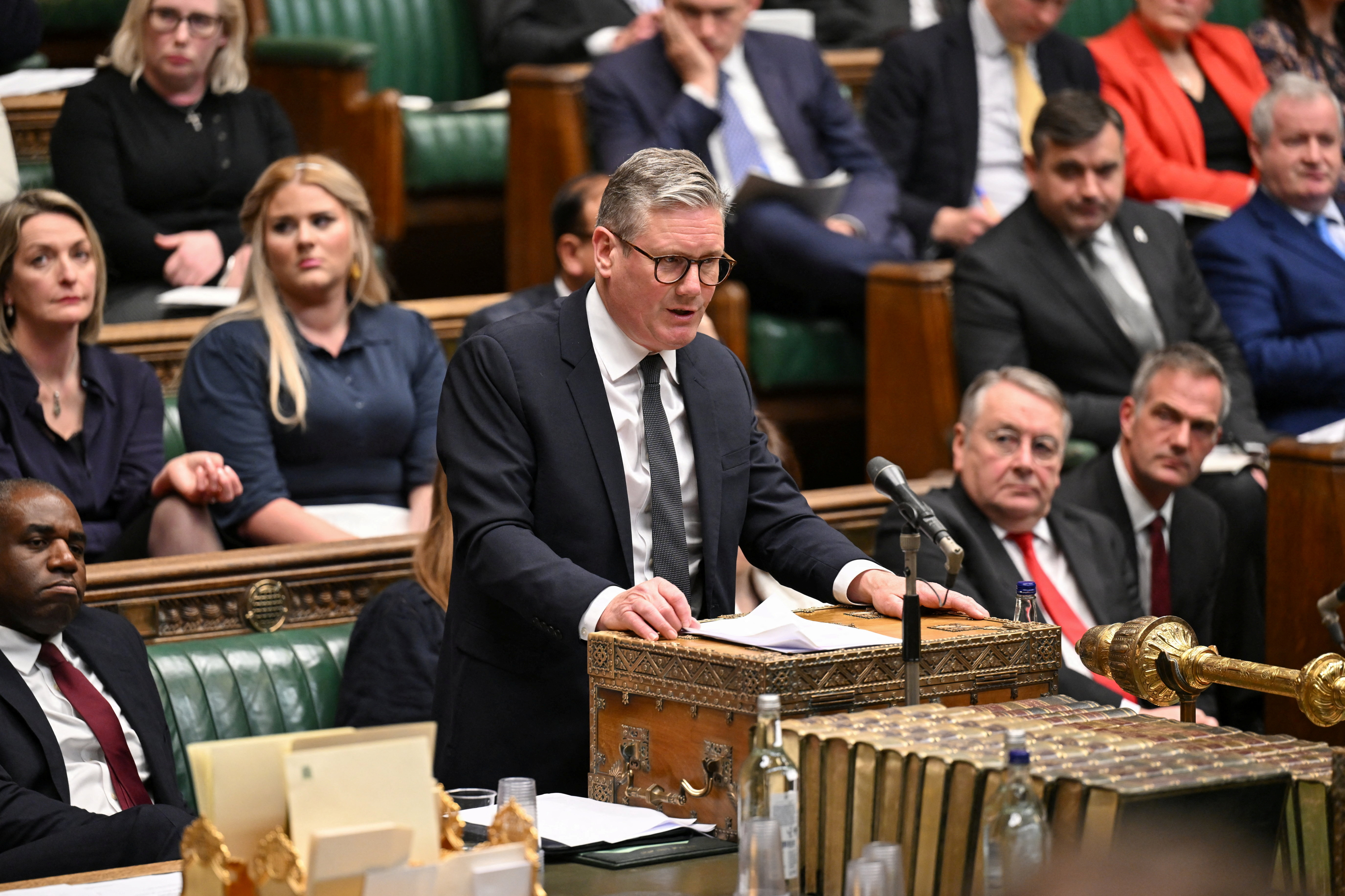 Keir Starmer, leader of Britain's Labour Party, speaks at the House of Commons in London