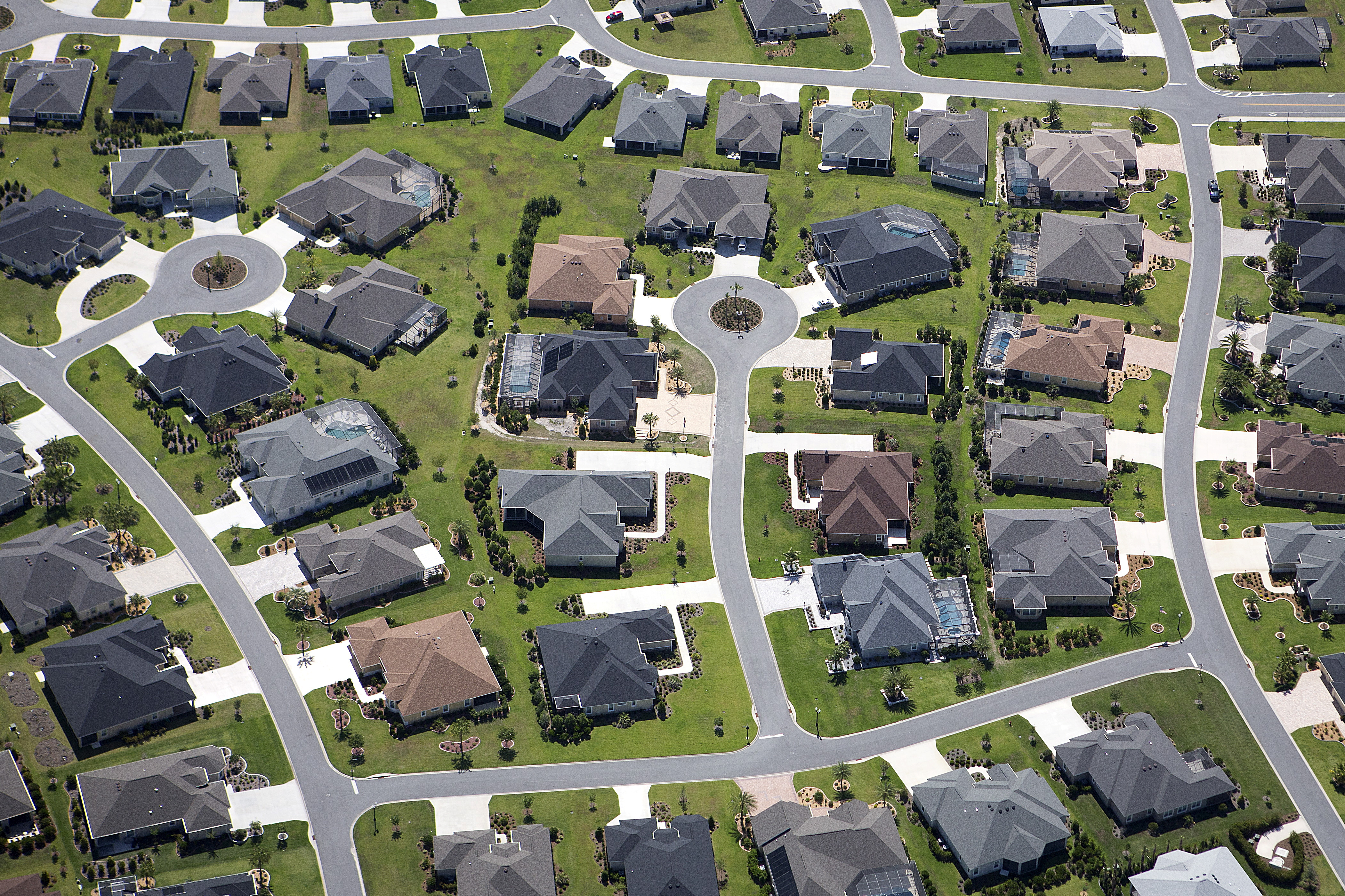 An aerial view of The Villages retirement community in Central Florida