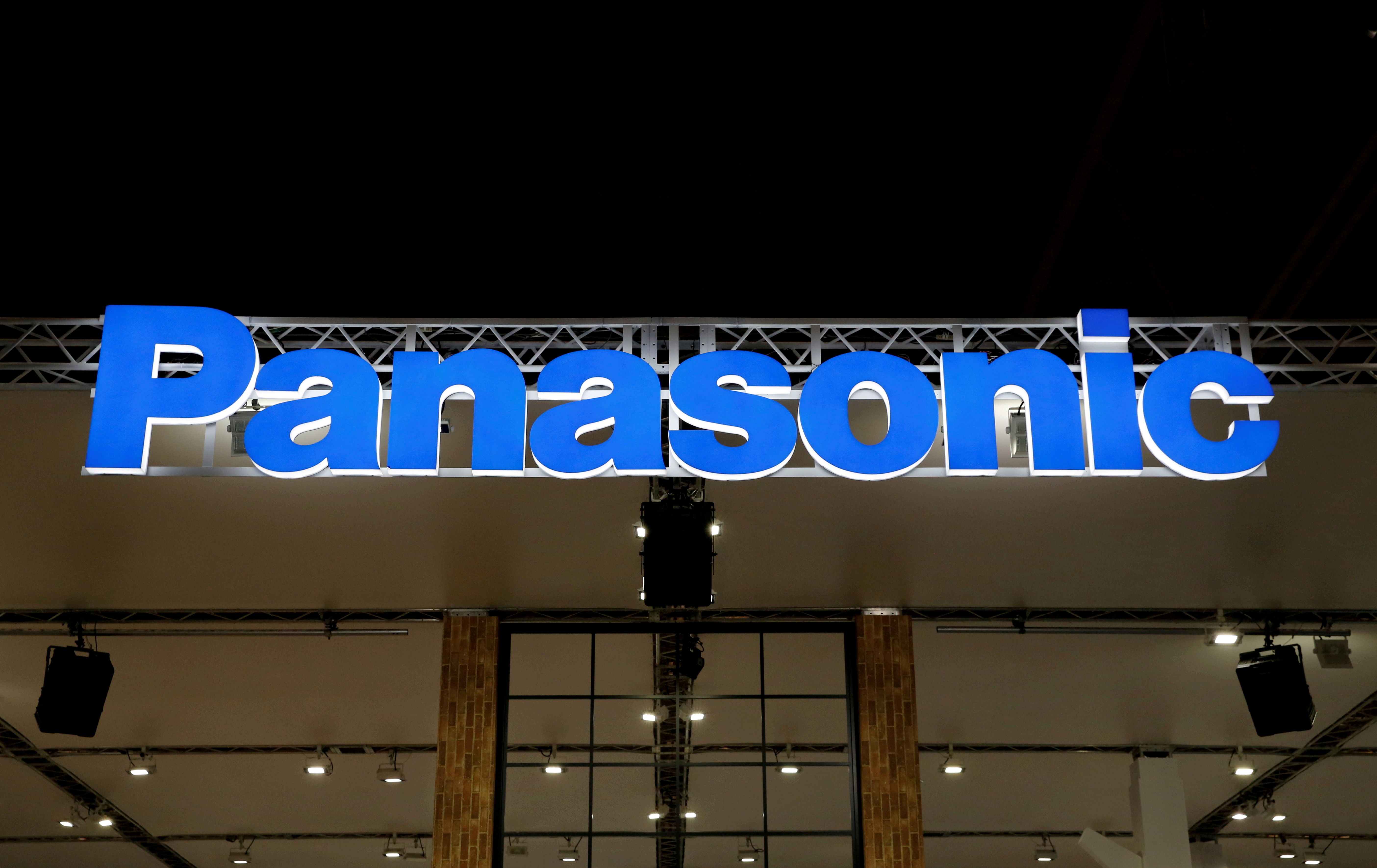 A logo of Panasonic Corp is pictured at the Combined Exhibition of Advanced Technologies at the Makuhari Messe in Chiba, Japan, October 2, 2017.   REUTERS/Toru Hanai
