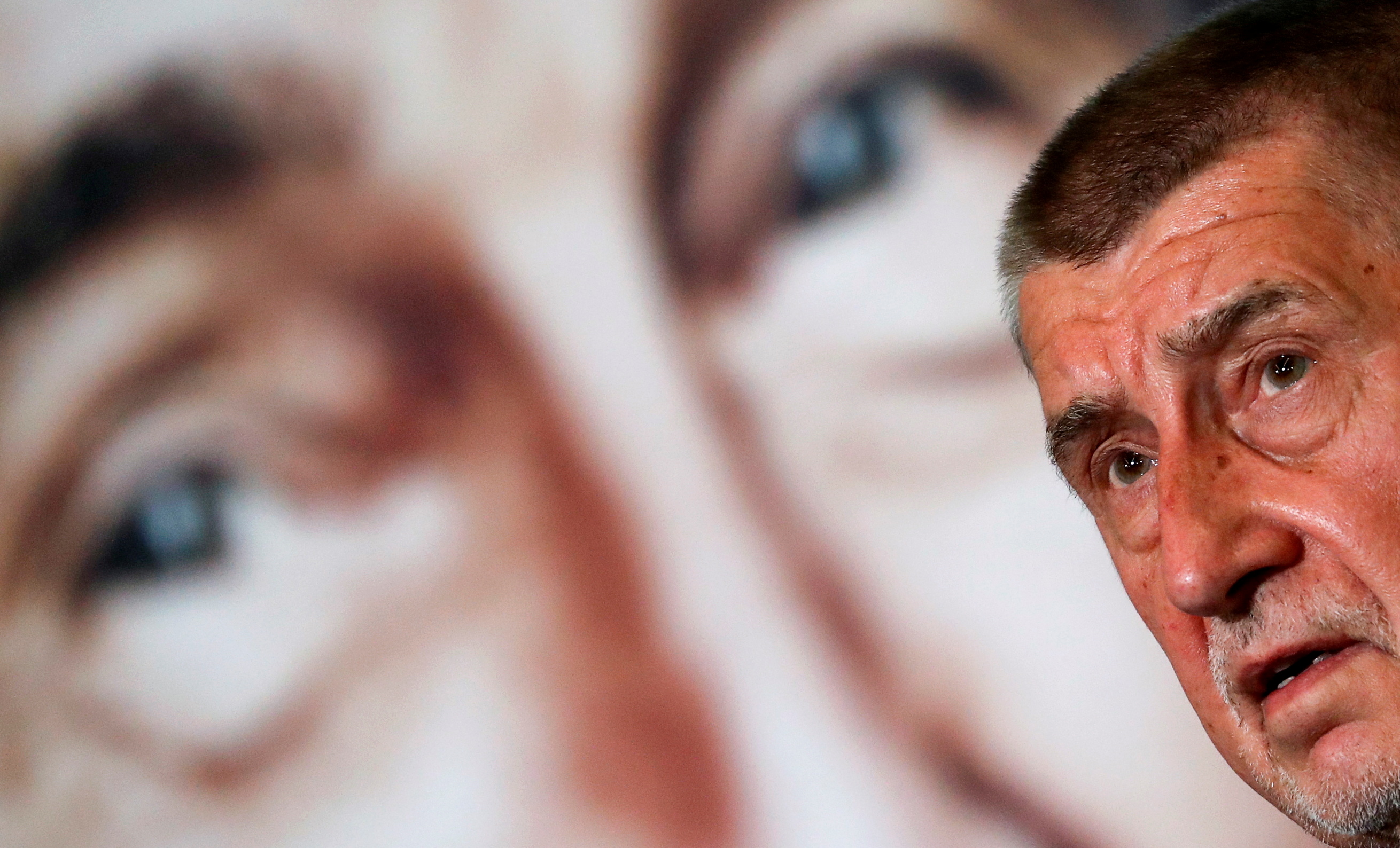 Czech PM and leader of ANO party Andrej Babis attends a news conference in Prague