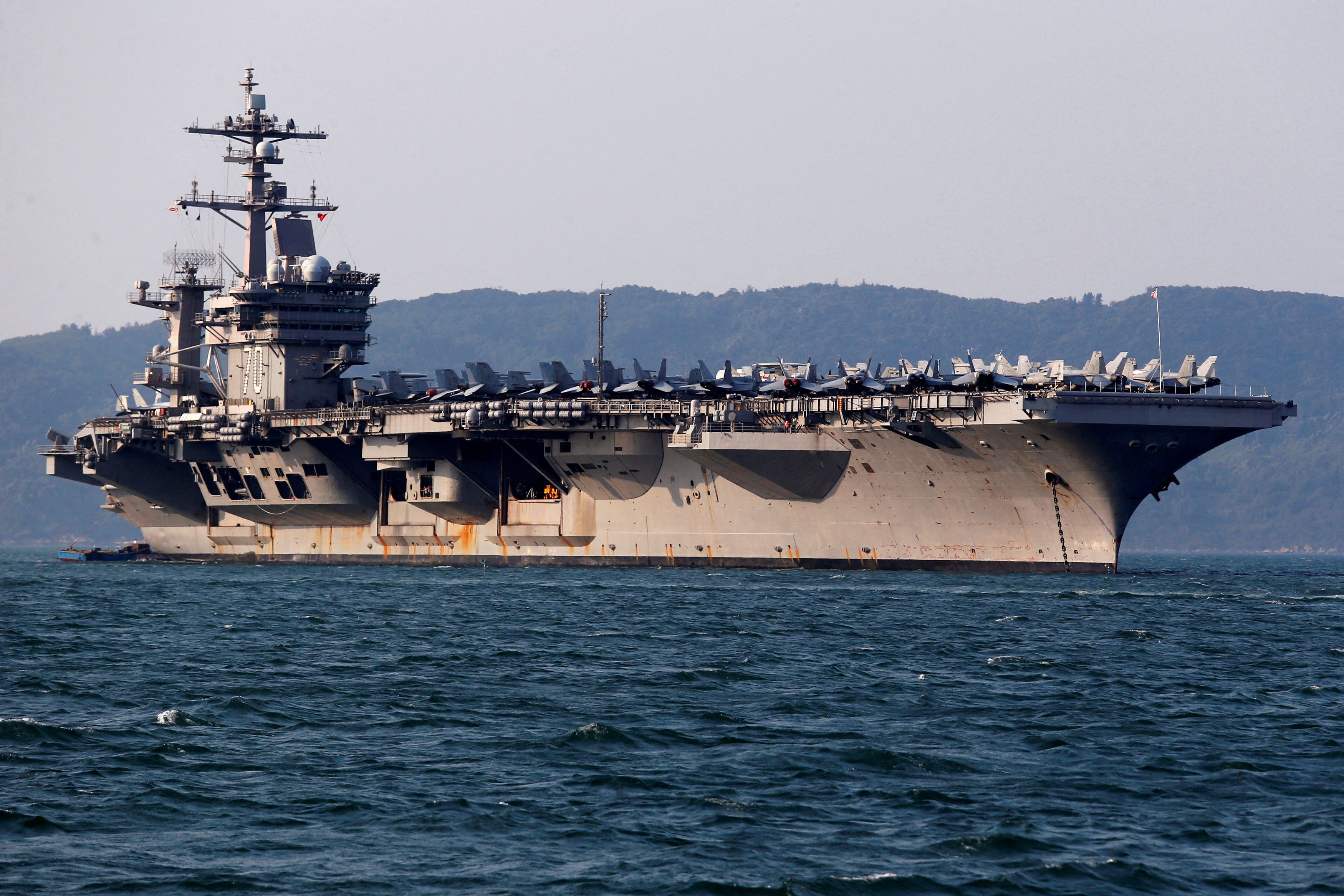 Two U.S. carriers enter S.China Sea, to 'counter malign influence'