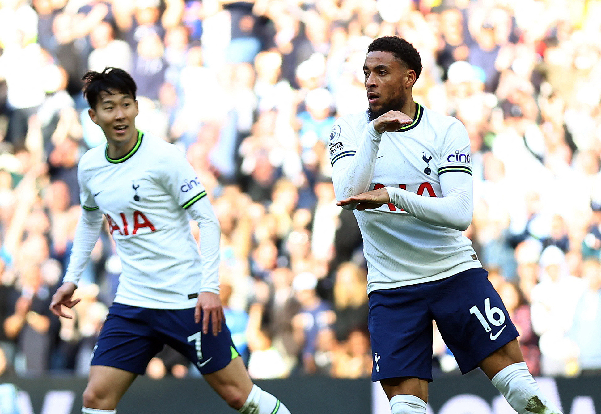 Clement Lenglet of Tottenham controls the ball during the Premier