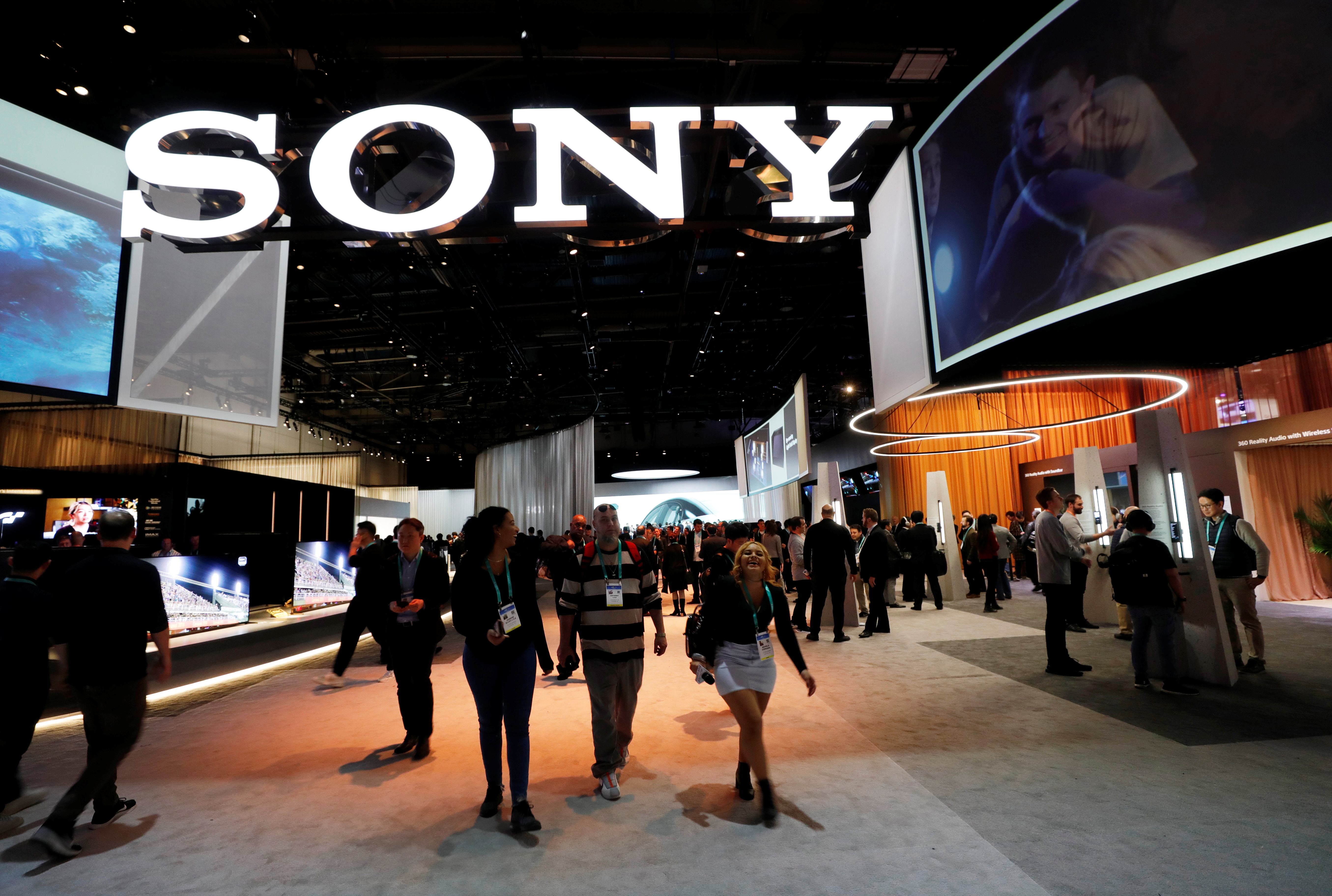 A view of the Sony booth during the 2020 CES in Las Vegas