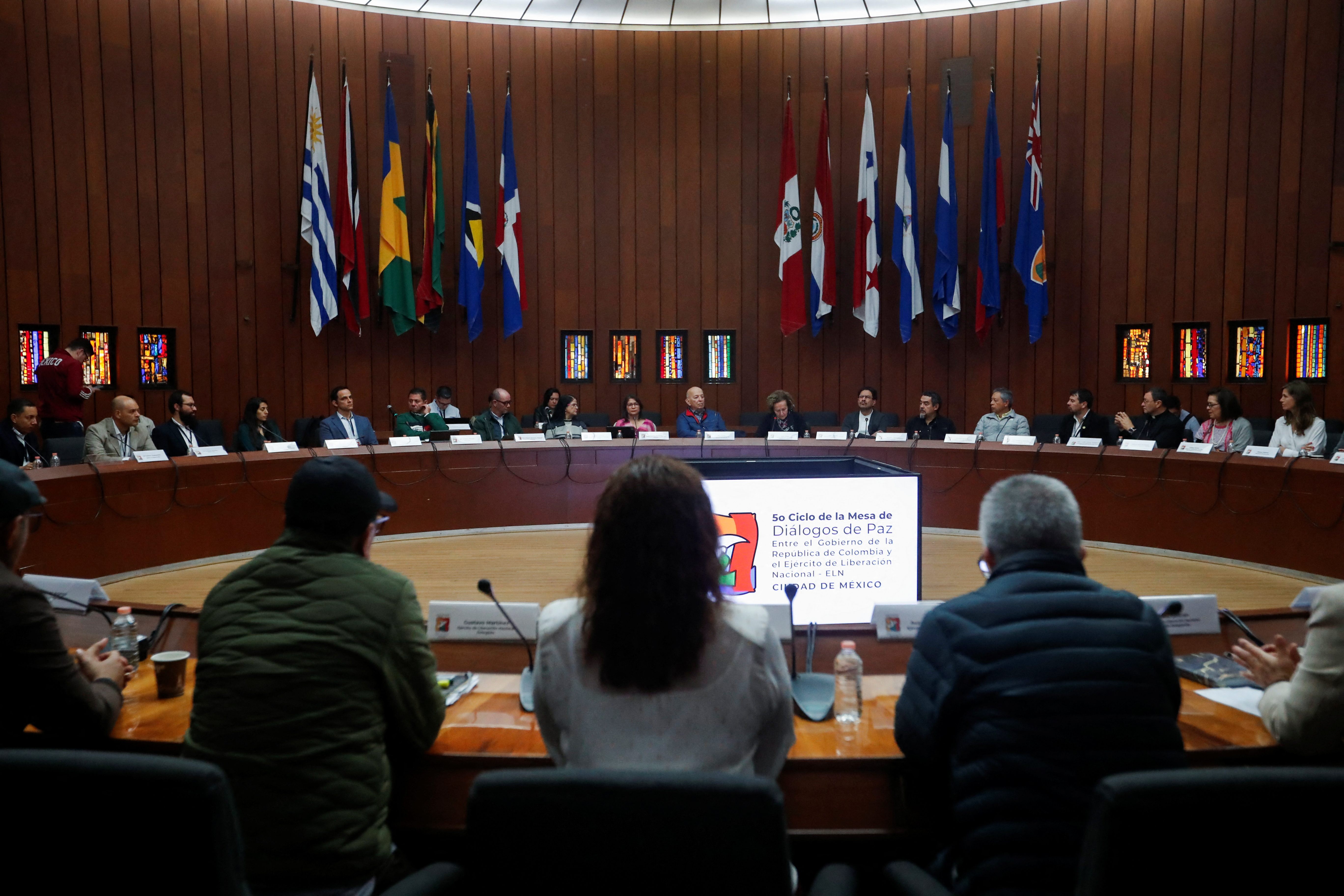 The fifth round of peace dialogues between Colombia's government and the National Liberation Army, in Mexico City
