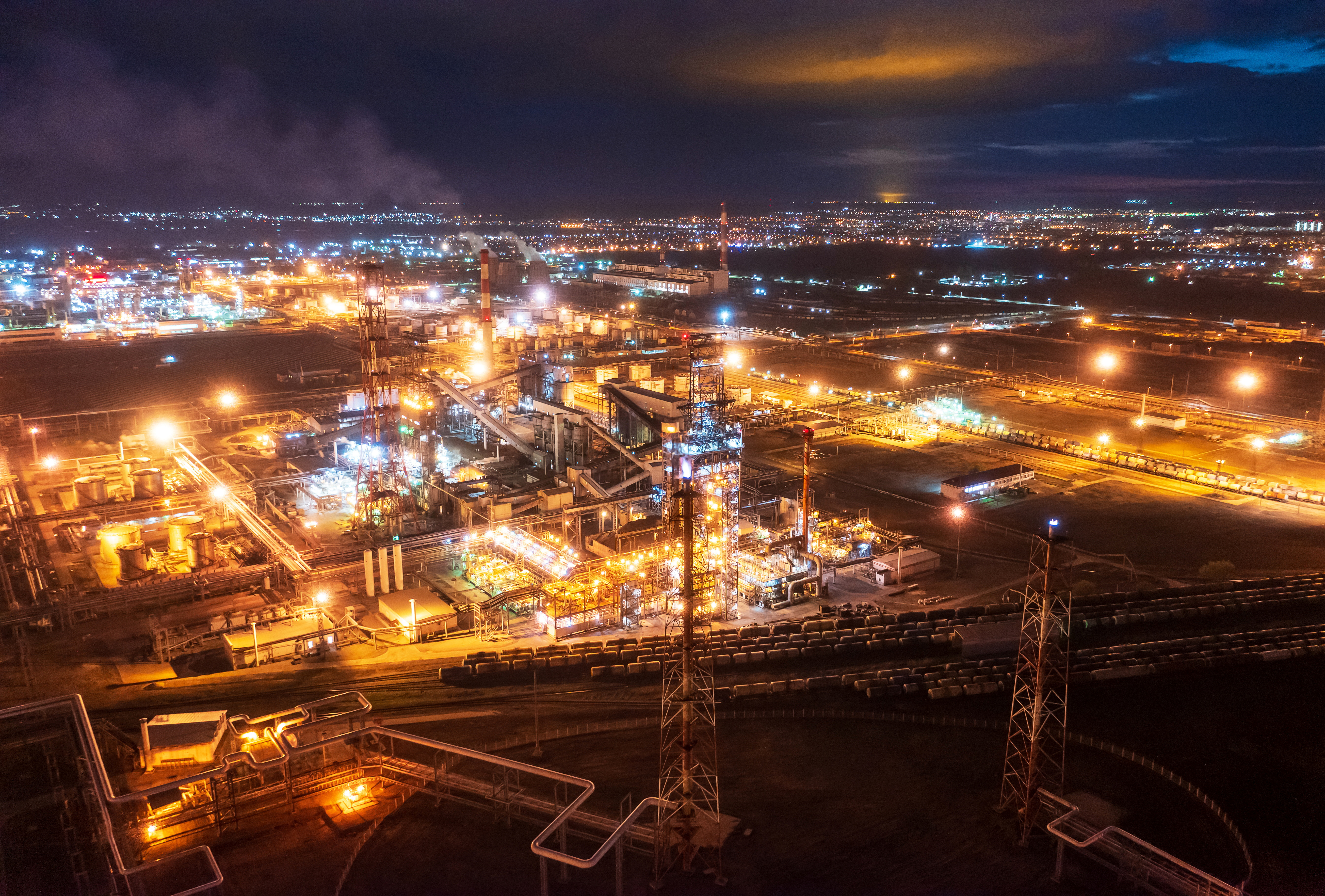 A general view shows the oil refinery of the Lukoil company in Volgograd