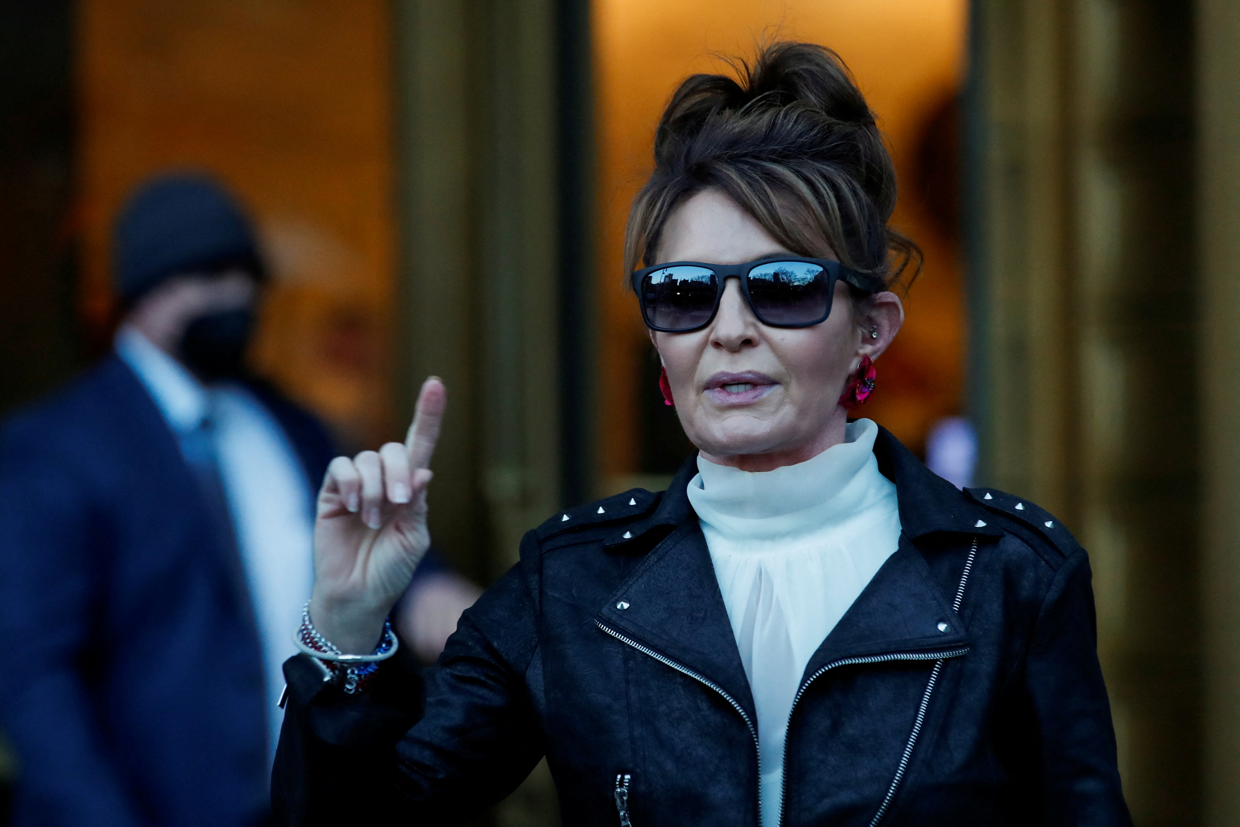 Sarah Palin, 2008 Republican vice presidential candidate and former Alaska governor, exits the United States Courthouse in New York