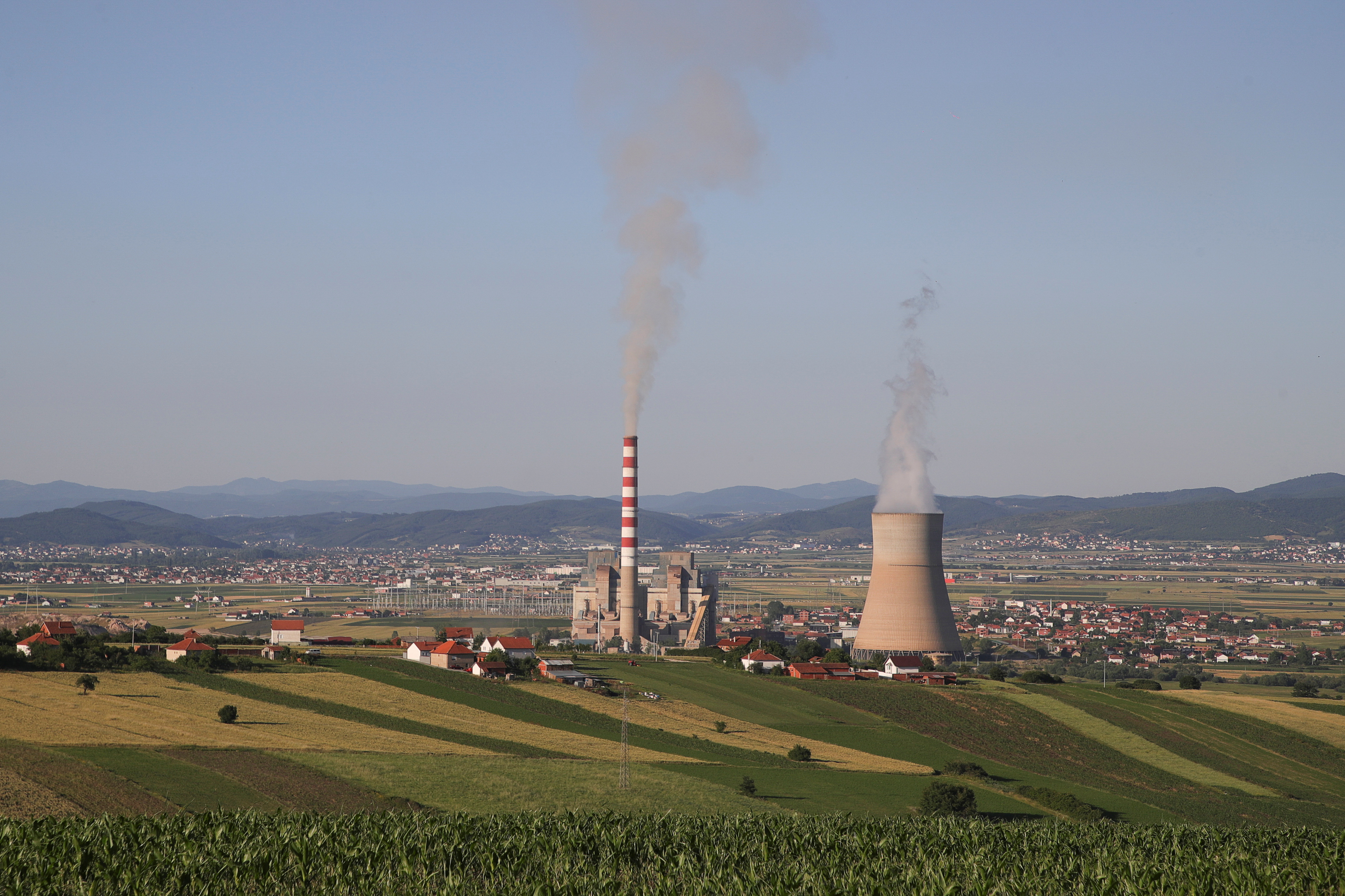 A general view of a power plant near Obilic