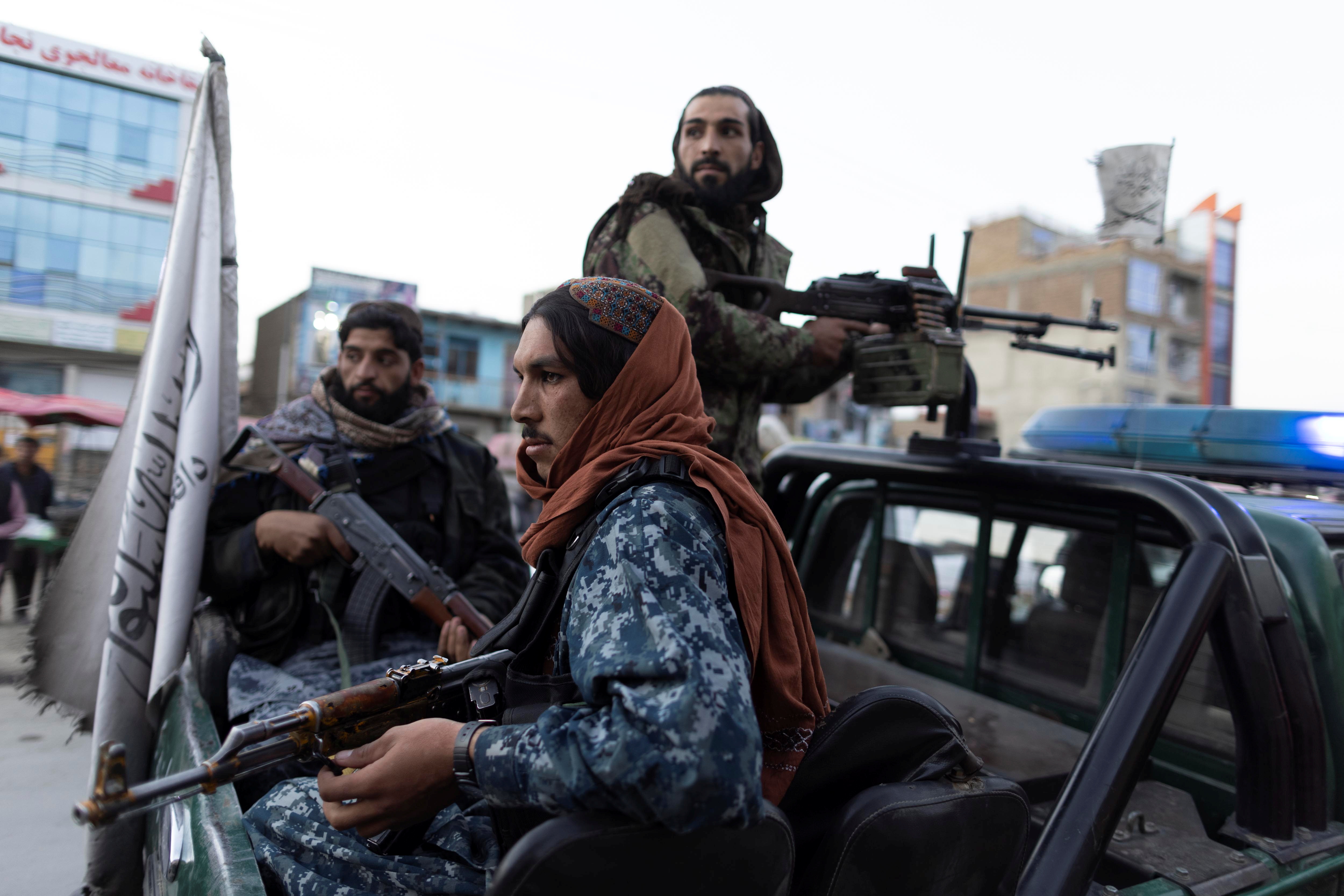 Taliban members in charge of security patrol in Kabul, Afghanistan October 28, 2021. REUTERS/Jorge Silva