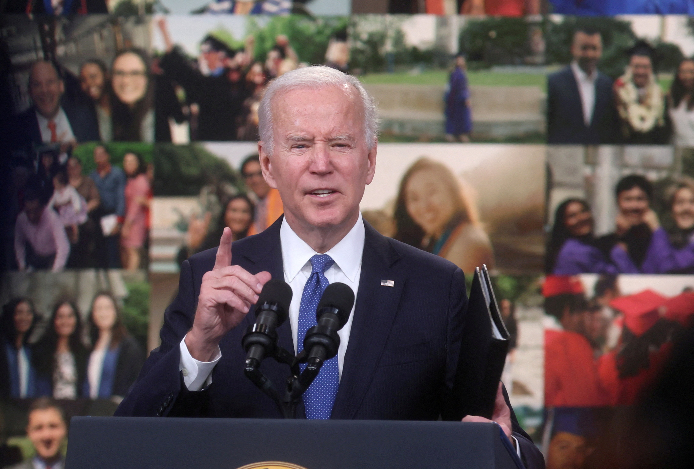 U.S. President Biden speaks about the student loan forgiveness program