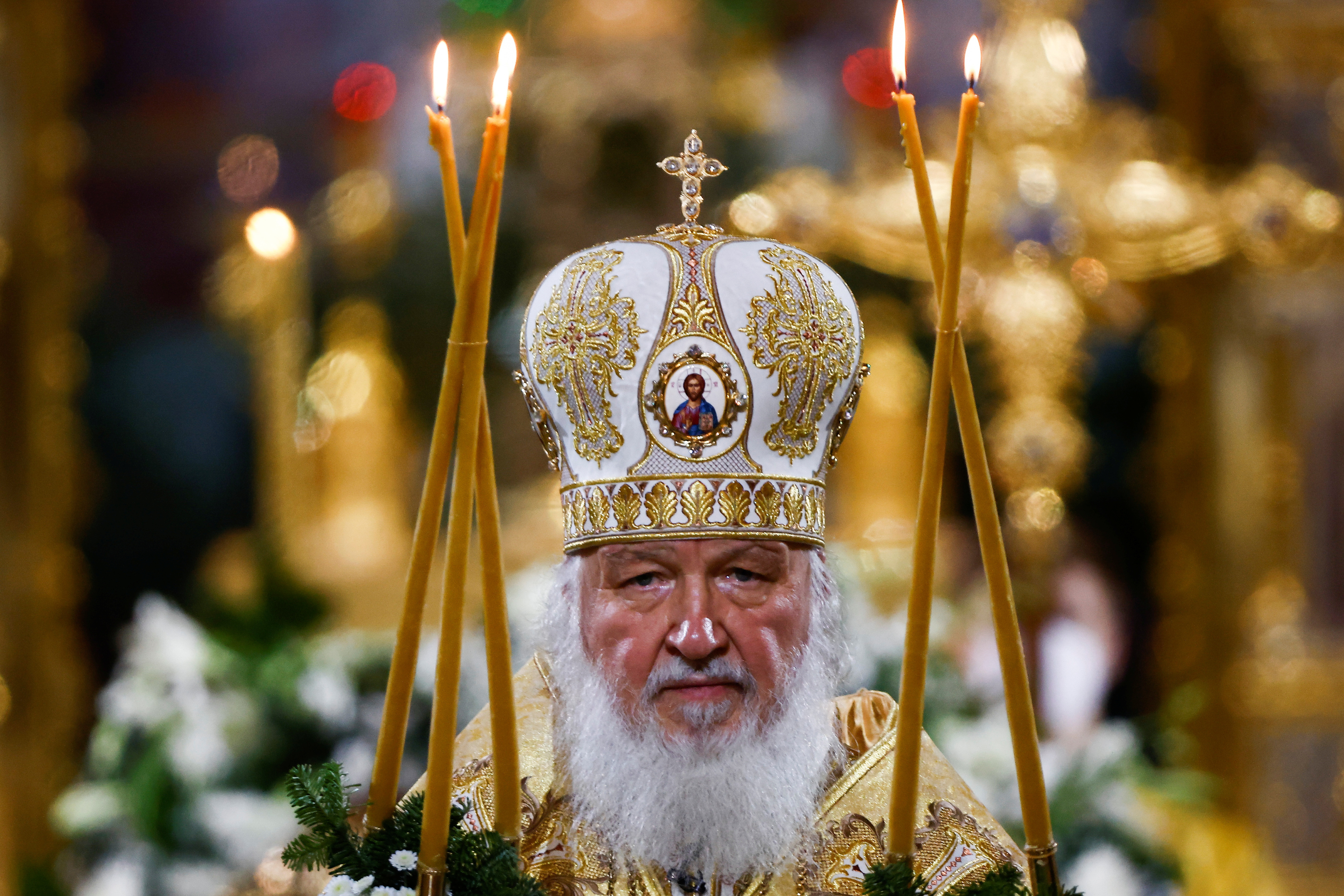 Orthodox Christmas service at the Cathedral of Christ the Saviour in Moscow