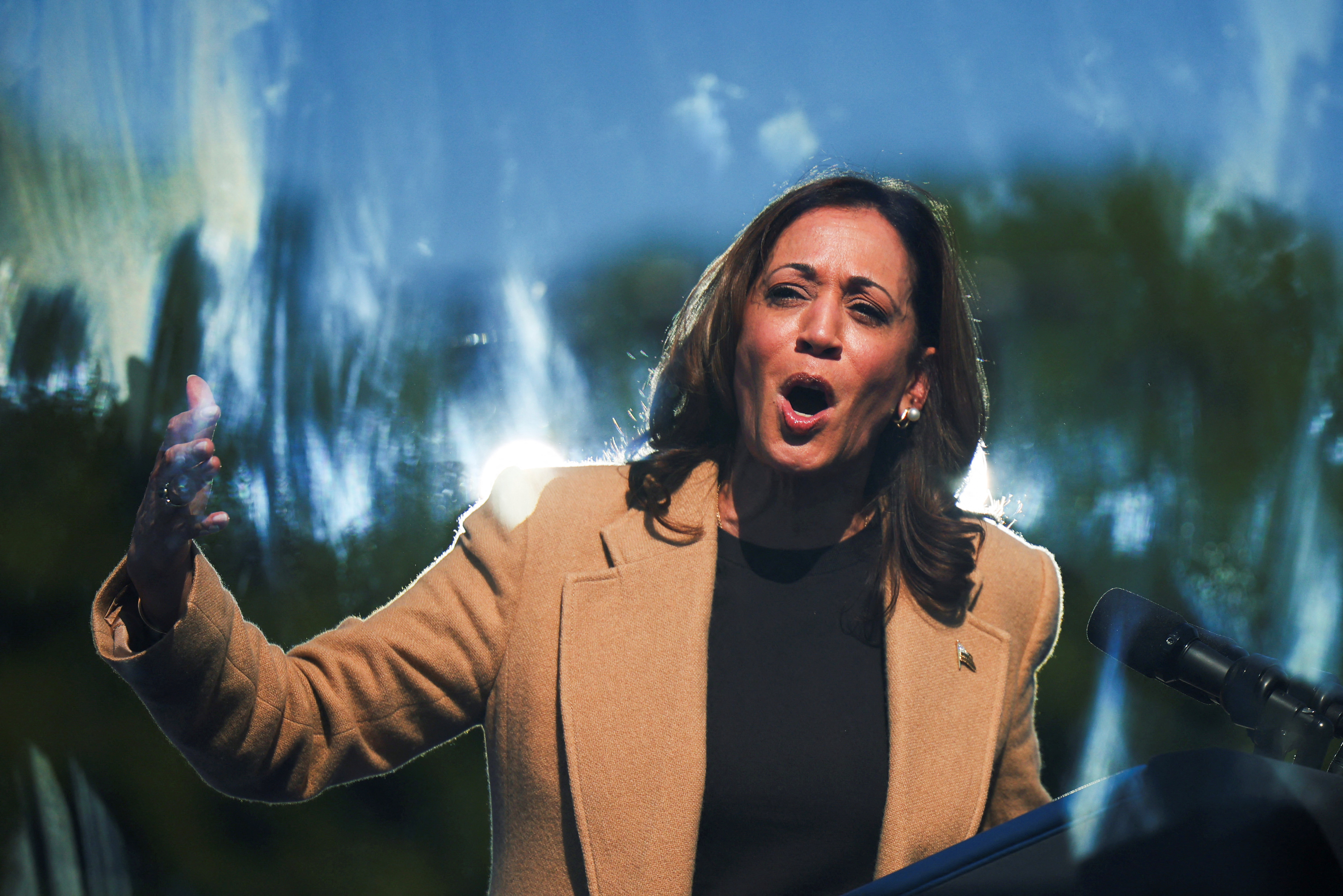 Democratic presidential nominee Kamala Harris campaigns in New Hampshire