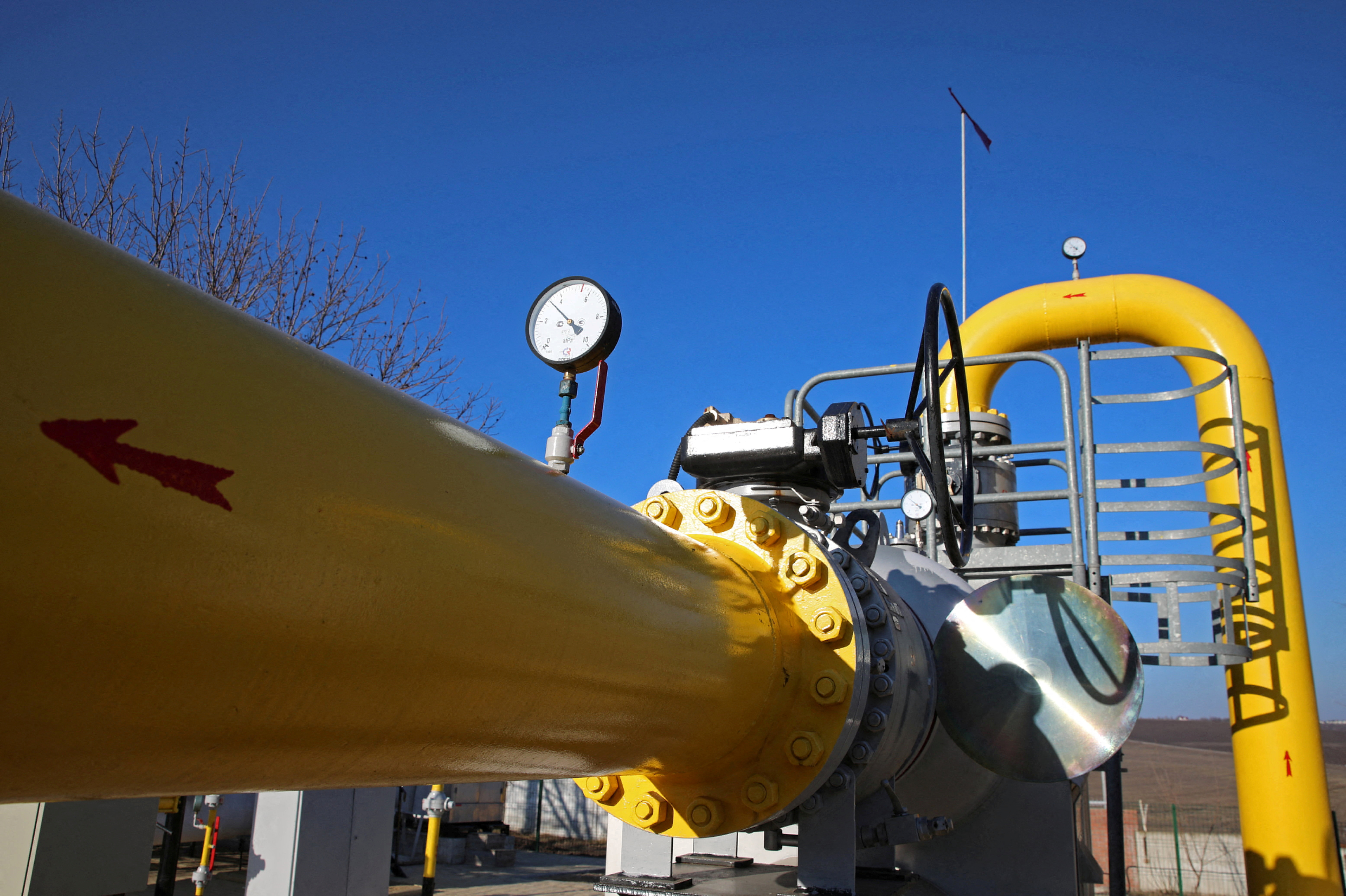 A view shows the facilities of a gas distribution plant in Chisinau