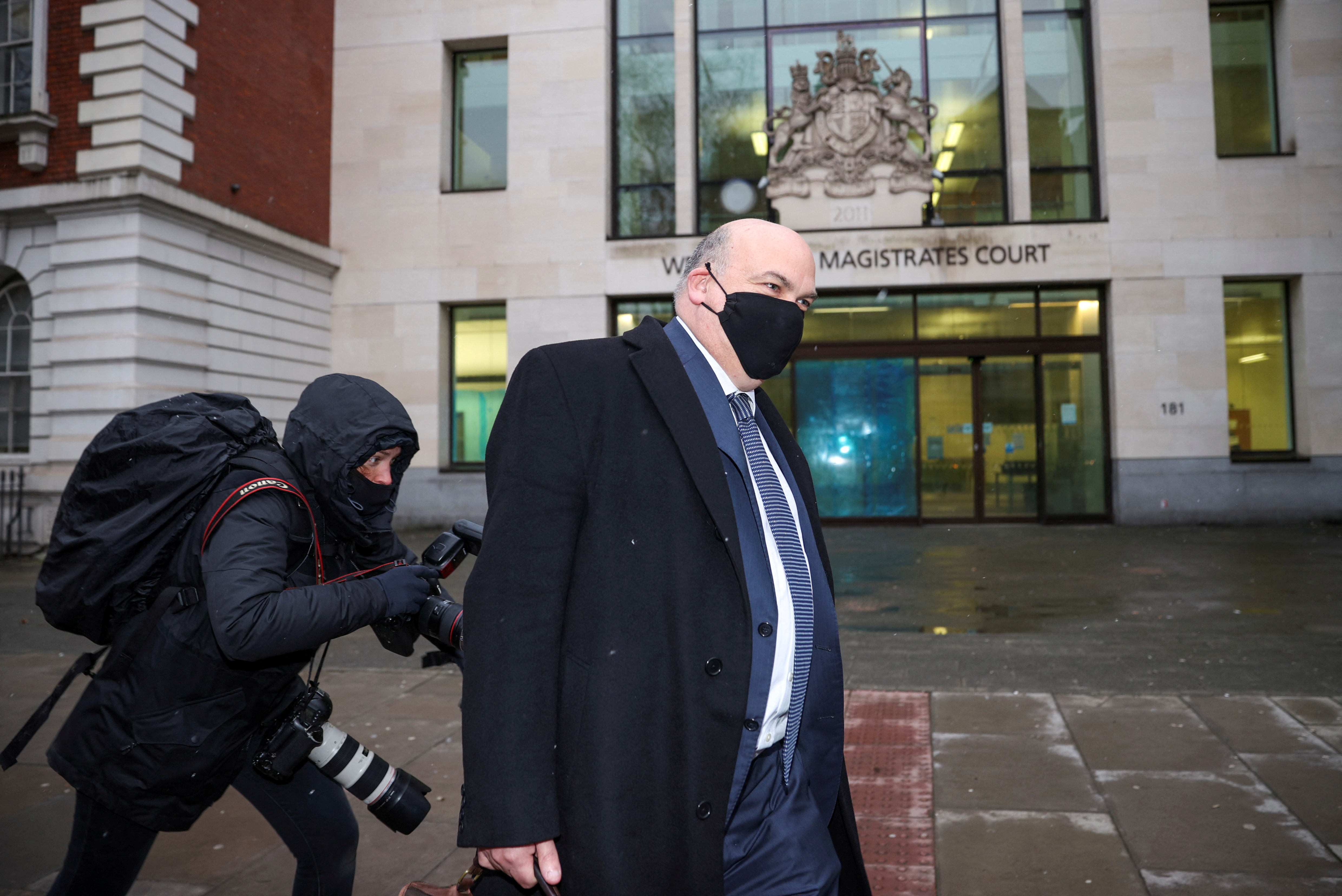 British entrepreneur Mike Lynch leaves Westminster Magistrates Court, in London