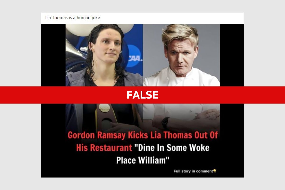 Fact Check Swimmer Lia Thomas was not kicked out of Gordon Ramsay’s
