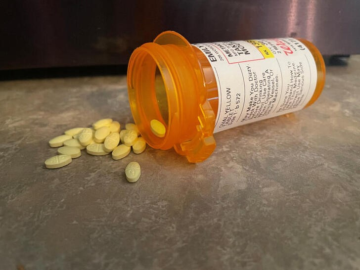 Annie England Noblin's 2.5 mg methotrexate pills are displayed at her home in West Plains