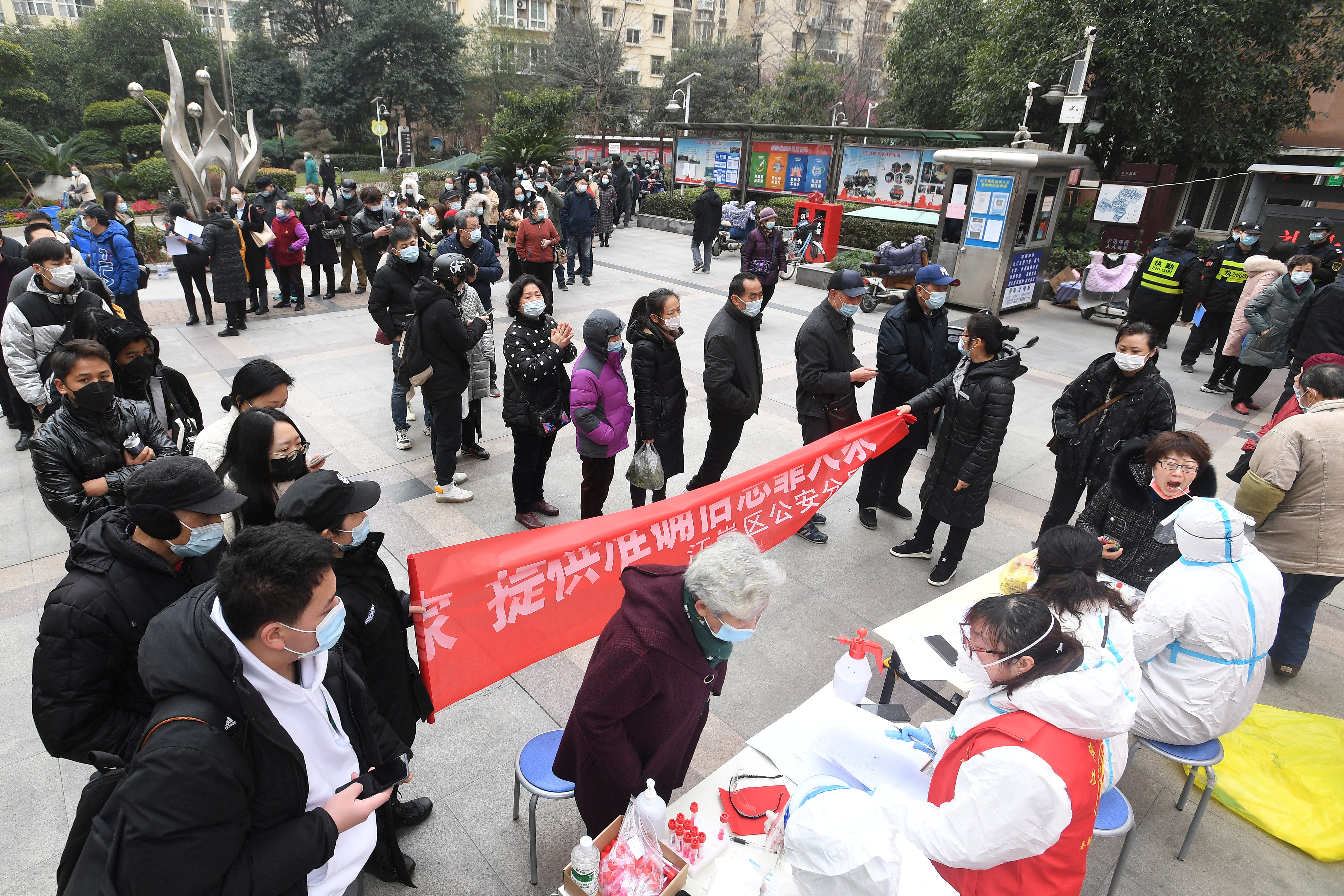 Residents line up for nucleic acid testing in Wuhan