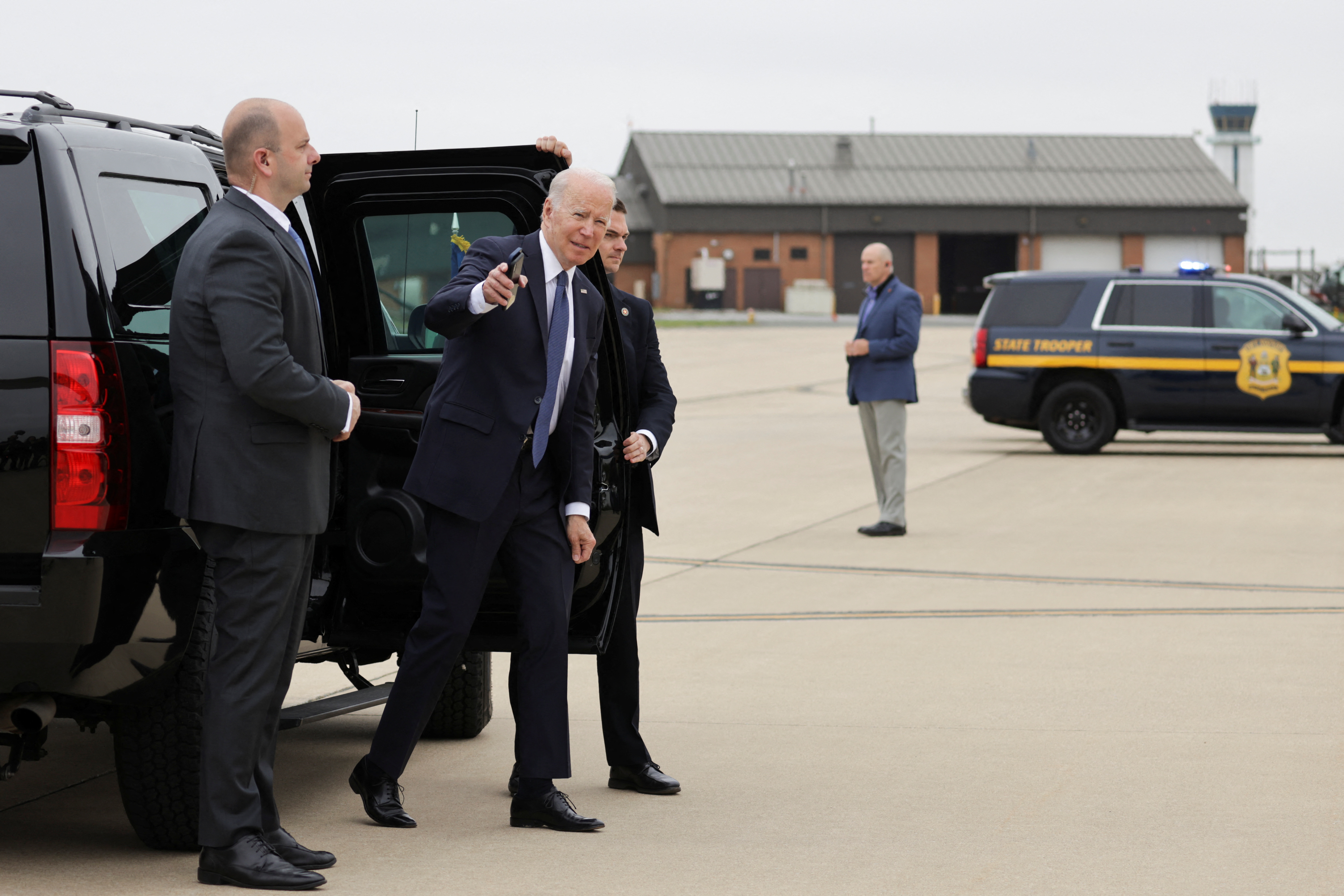 U.S. President Biden departs from Delaware Air National Guard Base, in New Castle