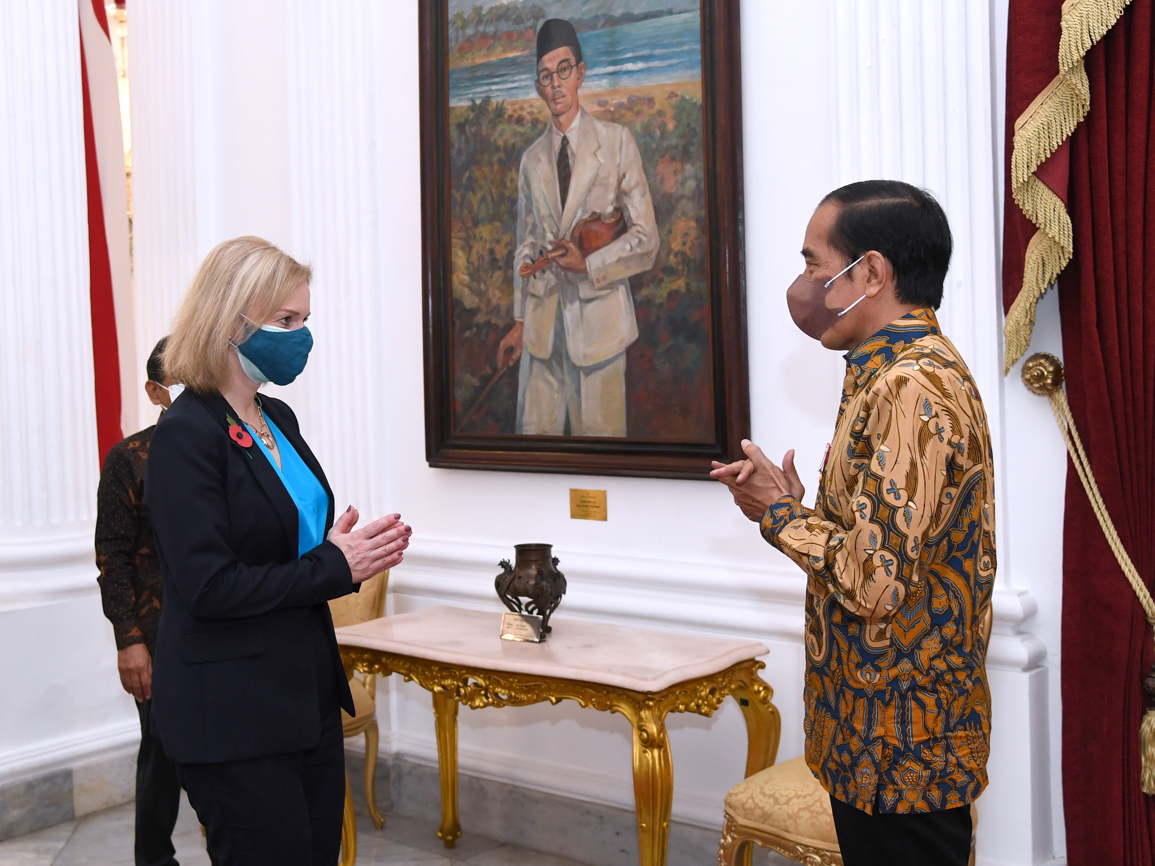 British Foreign Secretary Elizabeth Truss in Indonesia