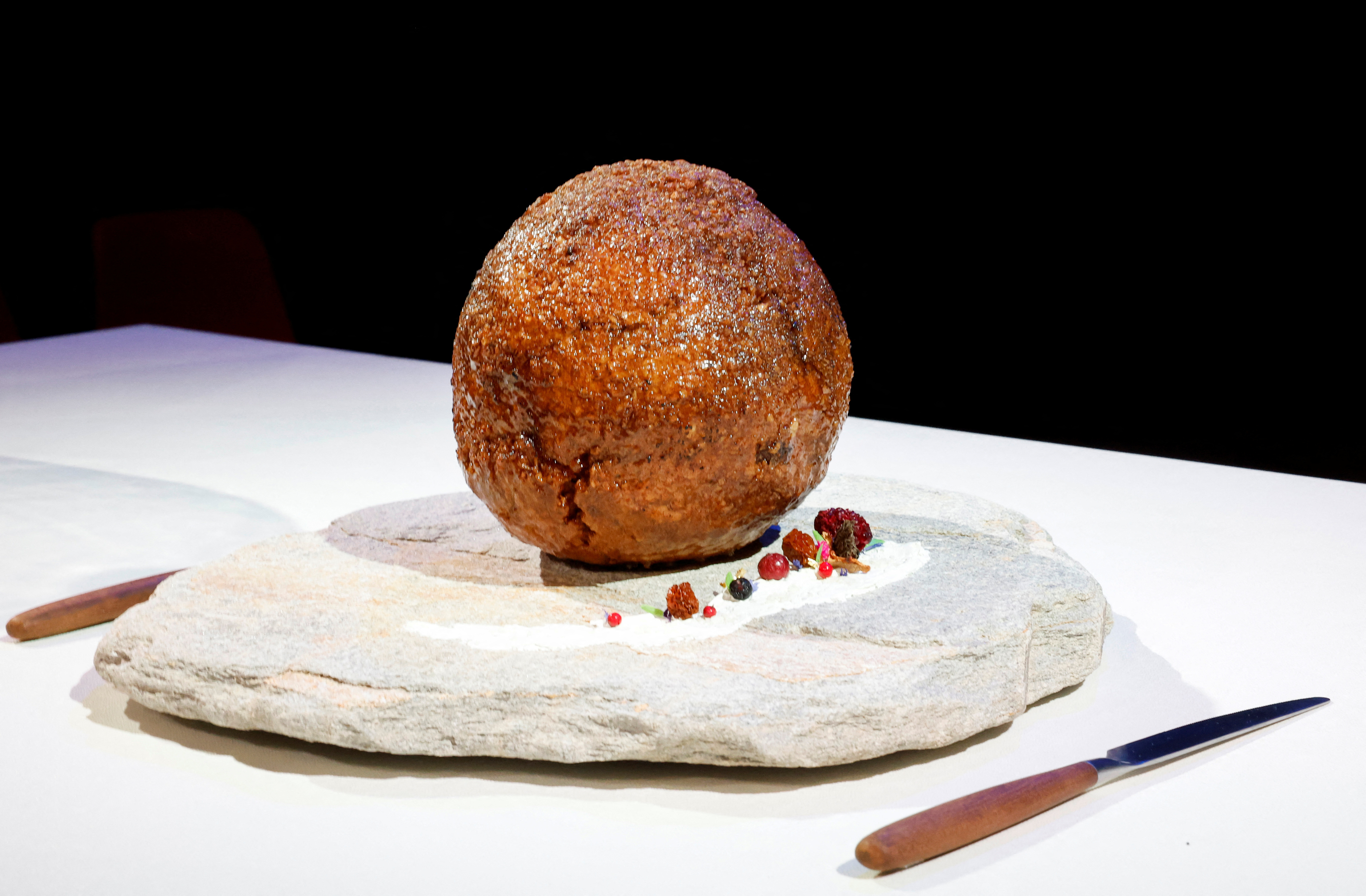 A mammoth meatball presented at NEMO Science Museum in Amsterdam