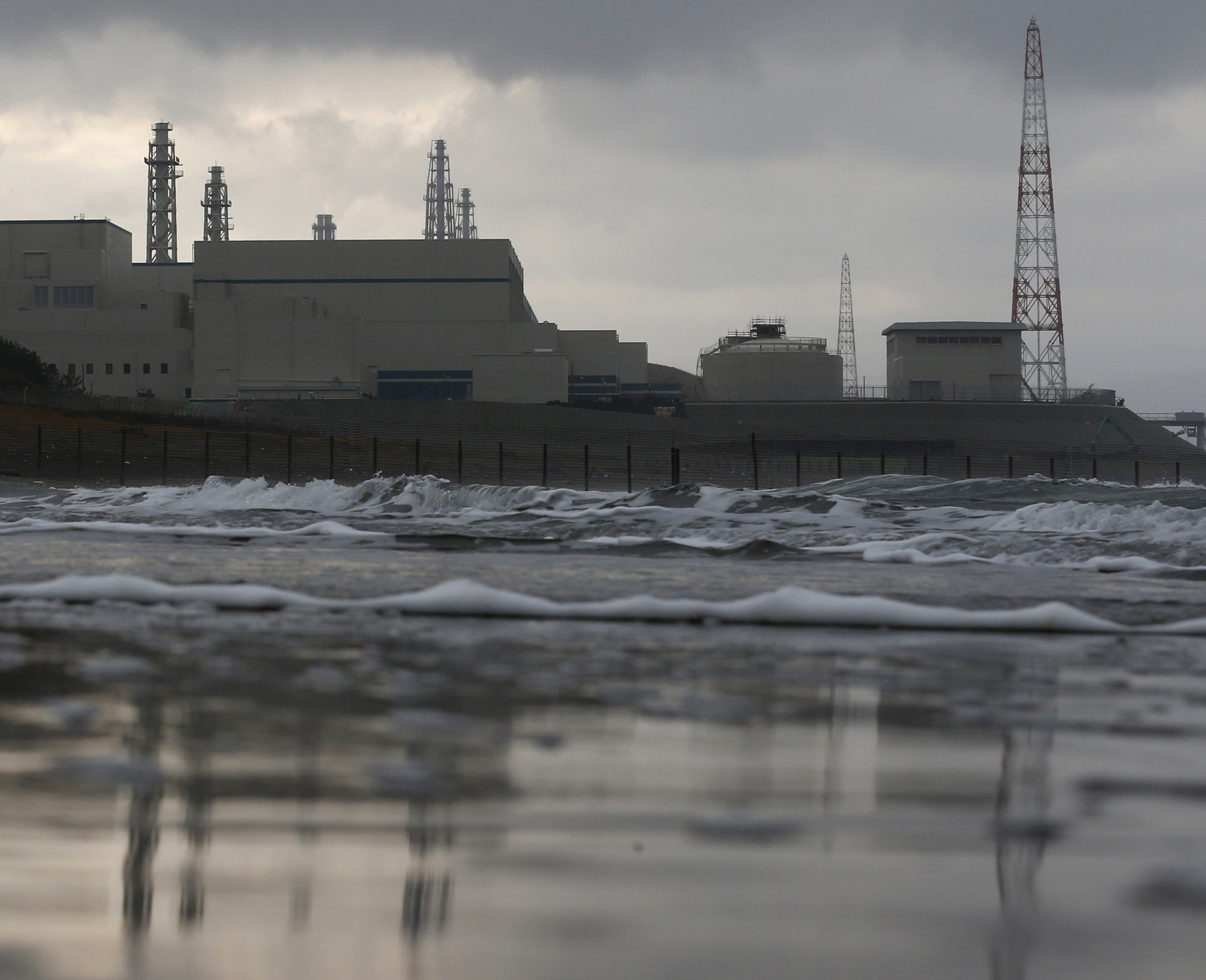Tokyo Electric Power Co.'s Kashiwazaki Kariwa nuclear power plant is seen from a seaside in Kashiwazaki