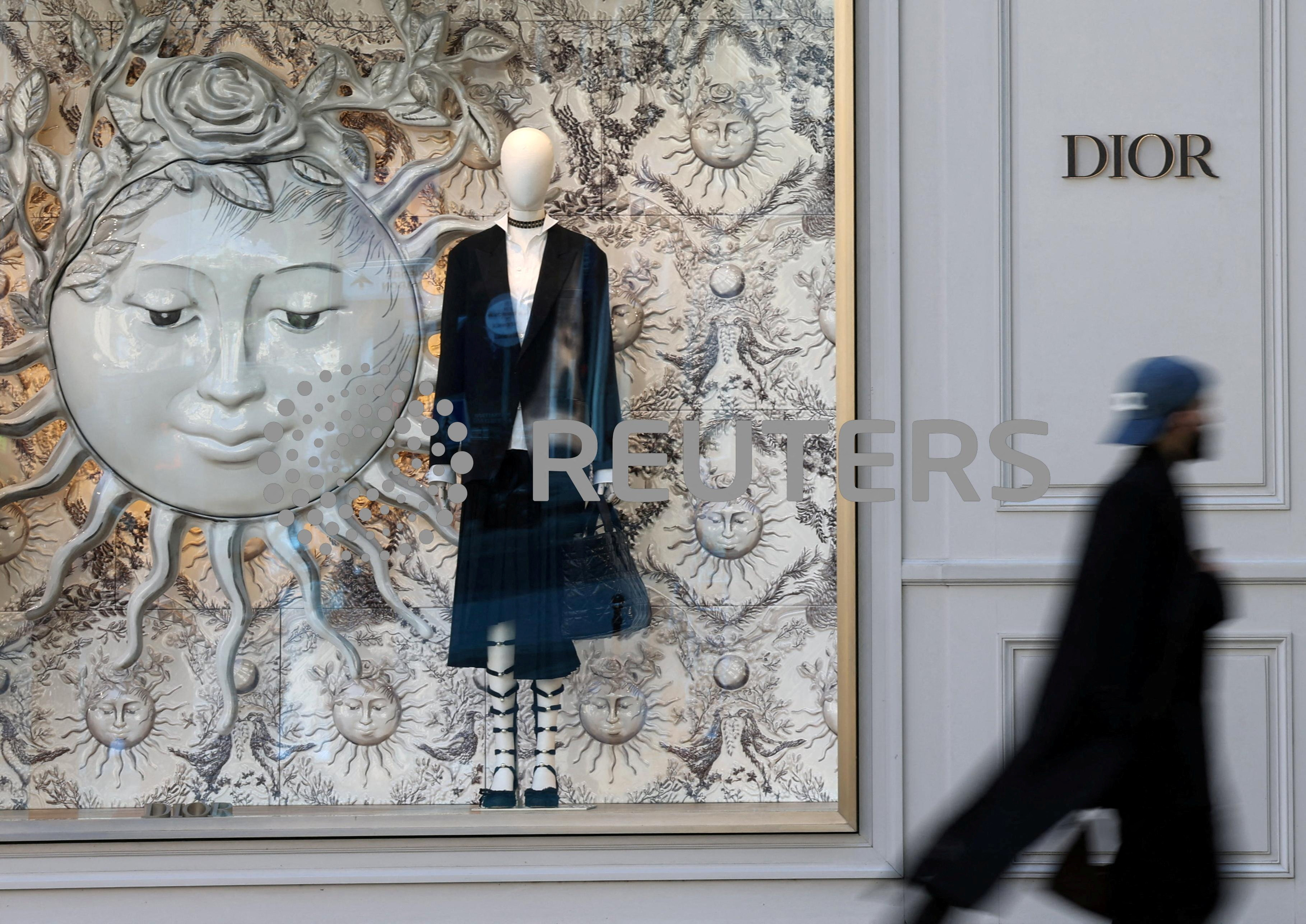 Logo of fashion house Dior in Paris