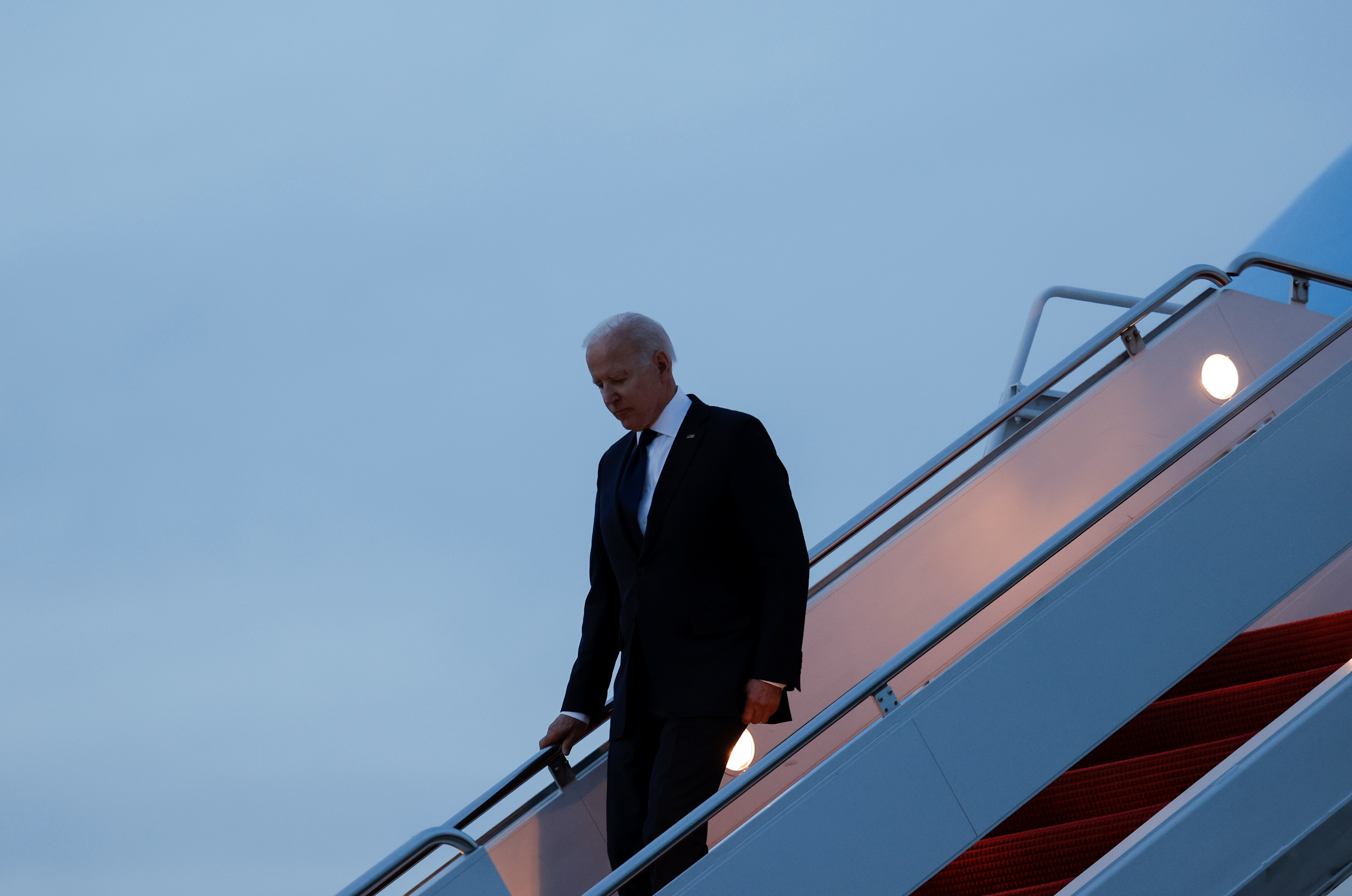 U.S. President Joe Biden arrives at Joint Base Andrews, as he returns to Washington following his visit to Tulsa, in Maryland