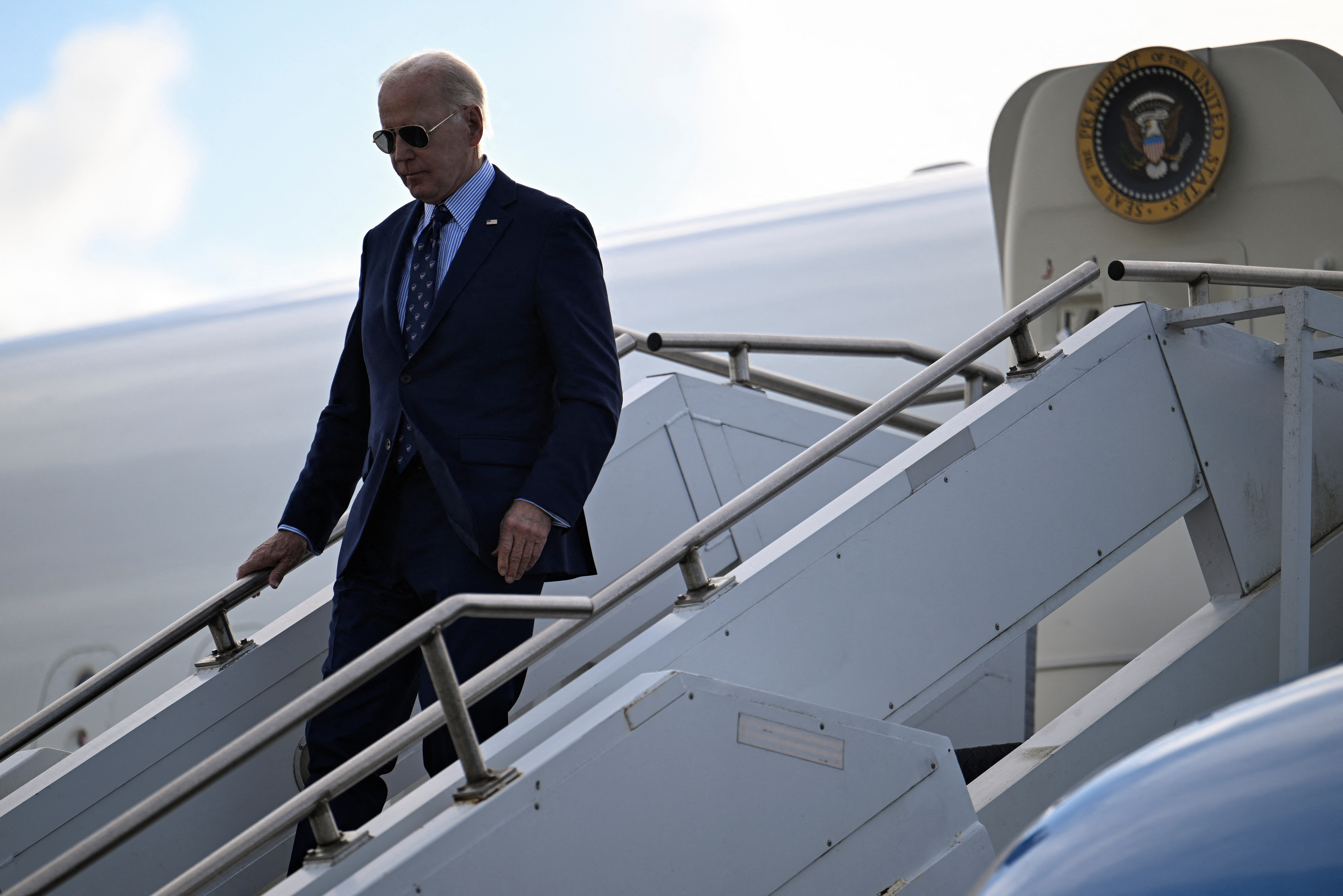 U.S. President Joe Biden arrives in White Plains