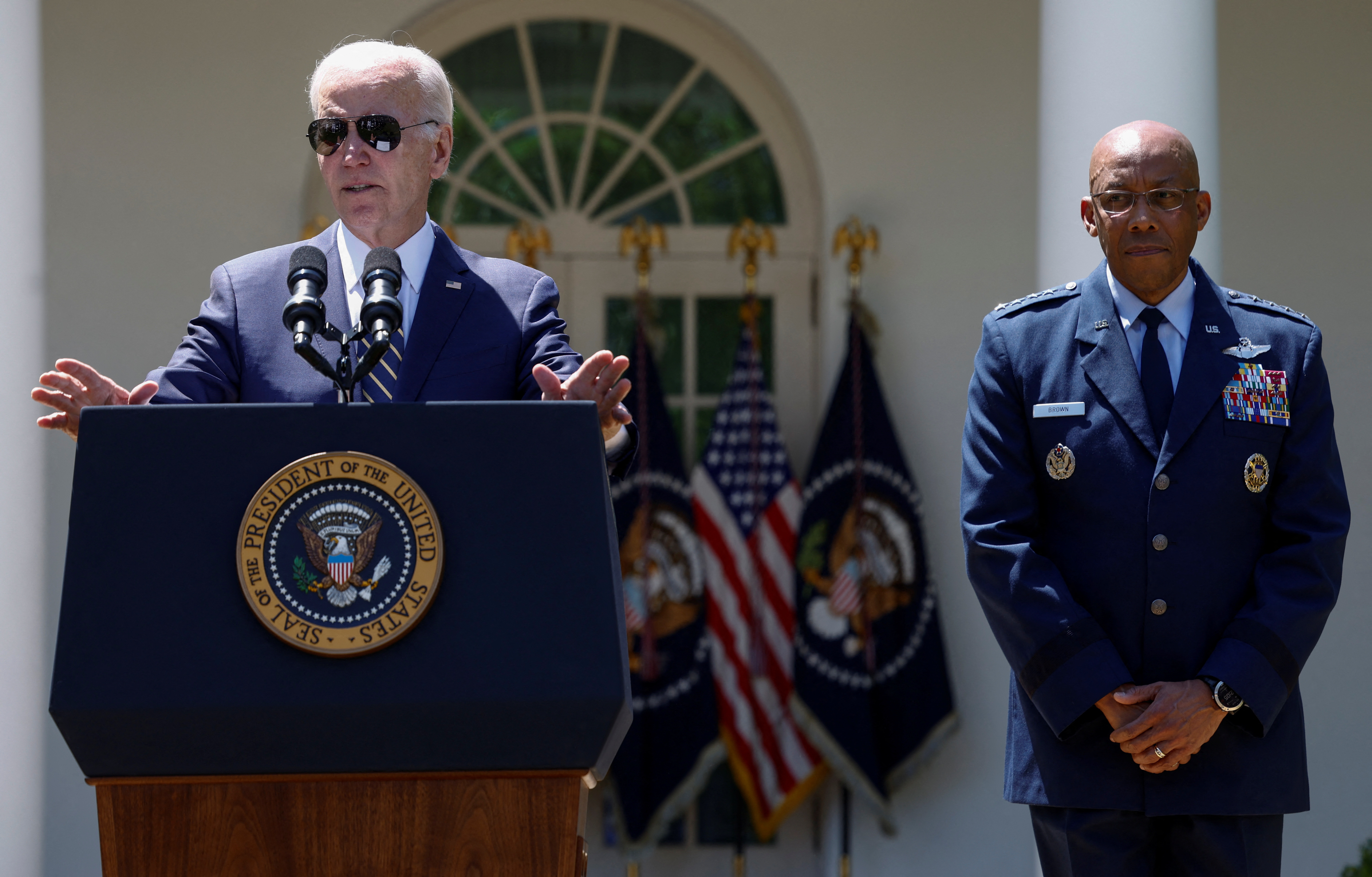 U.S. President Biden nominates Air Force General Brown to serve as next Joint Chiefs chair at White House event in Washington