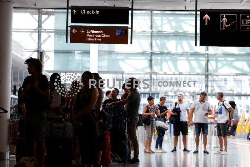 Lufthansa ground staff in Germany go on strike over 9.5% pay claim, in Munich