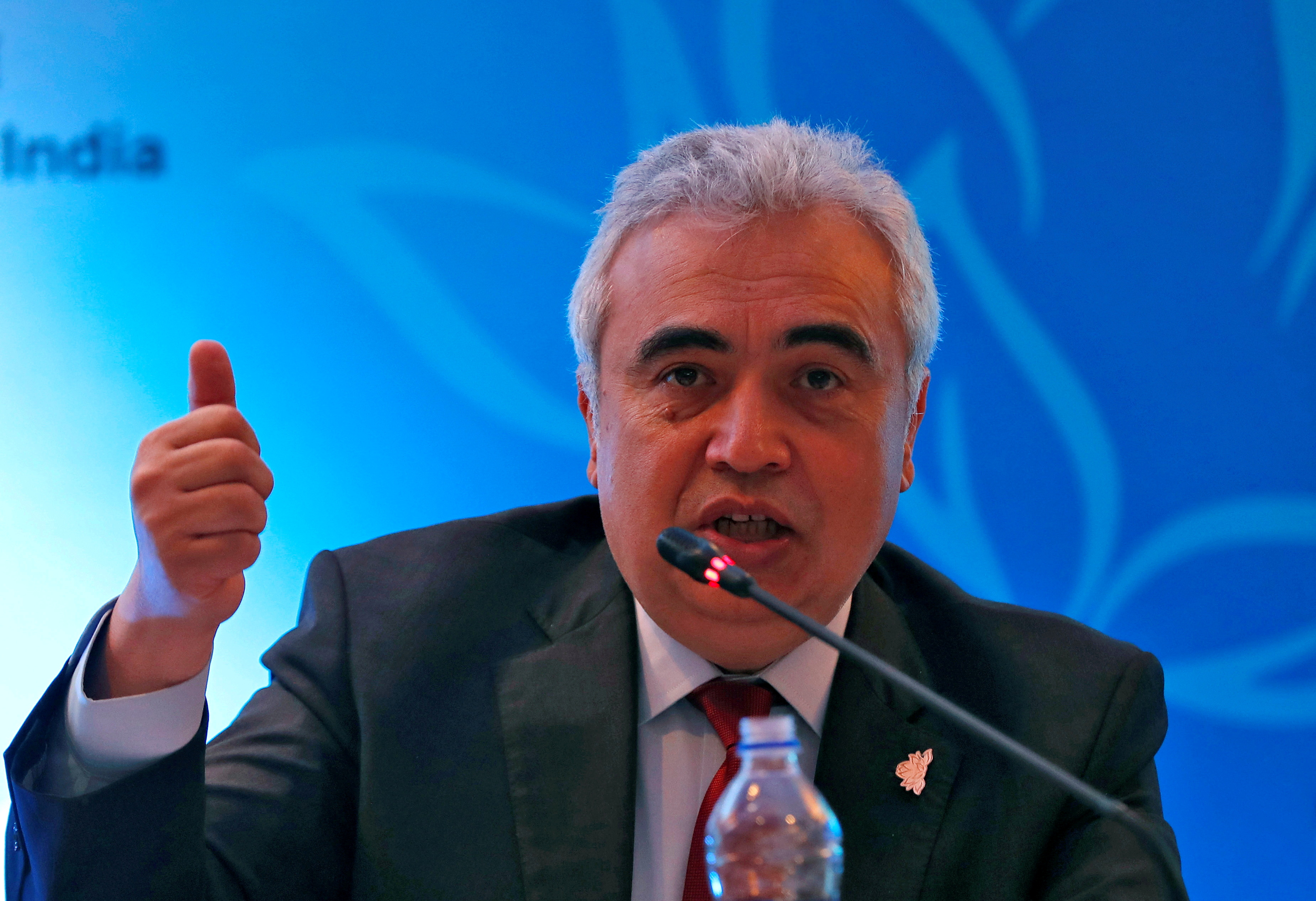 Fatih Birol, Executive Director of the International Energy Agency, speaks with the media during International Energy Forum in New Delhi