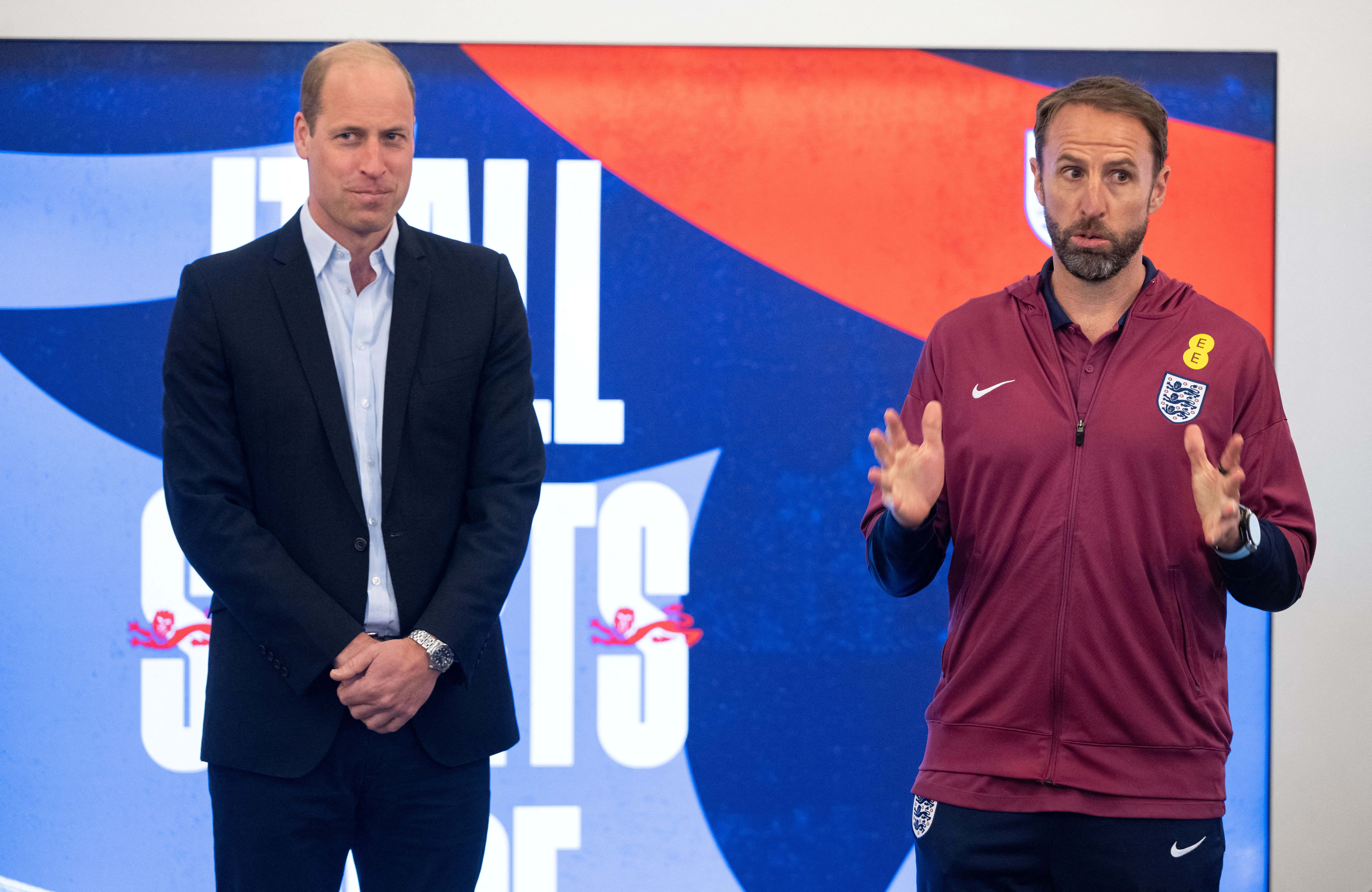 Prince William's visit to the England squad