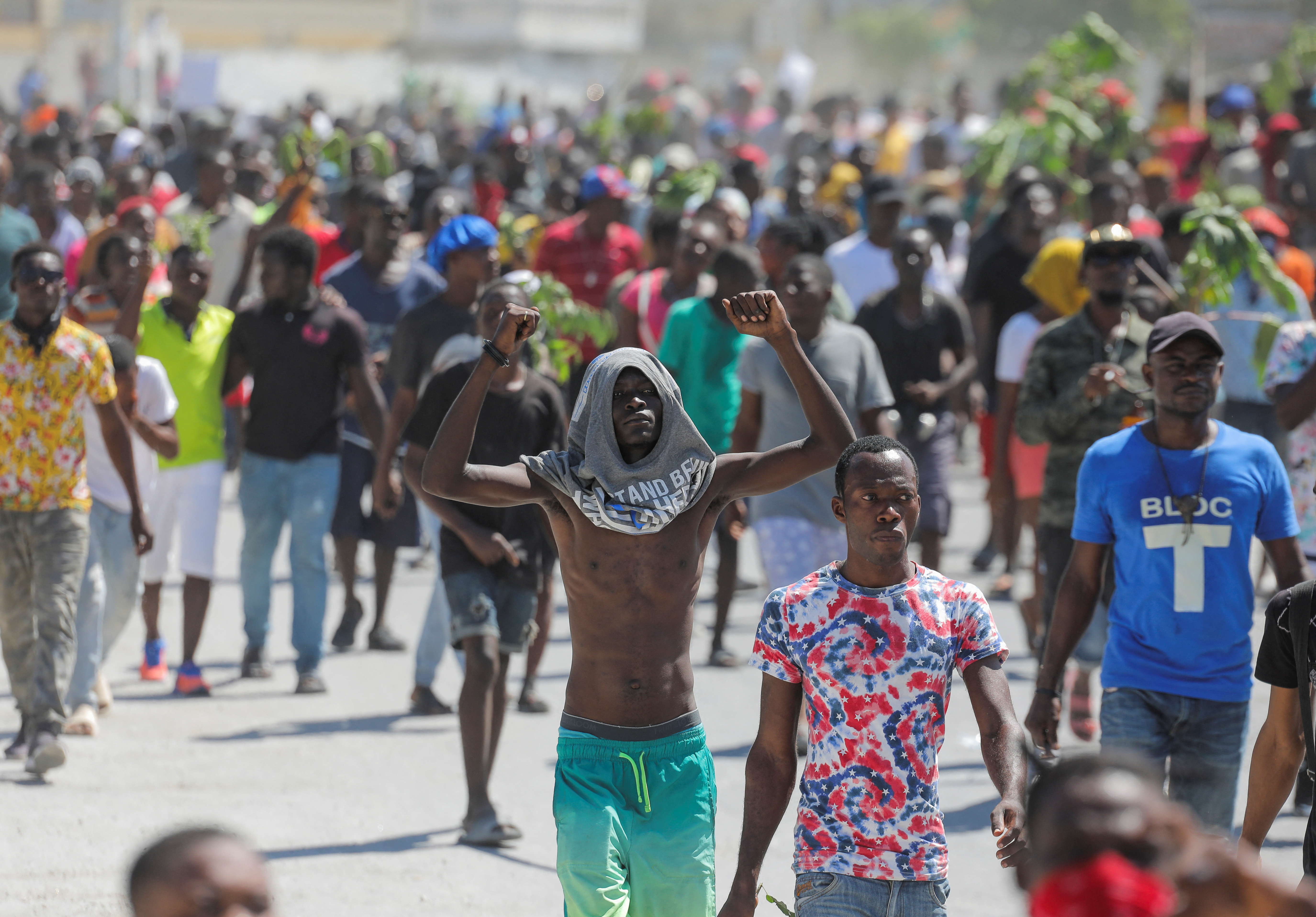 Haitians protest over rising fuel prices during a nationwide strike, in Port-au-Prince