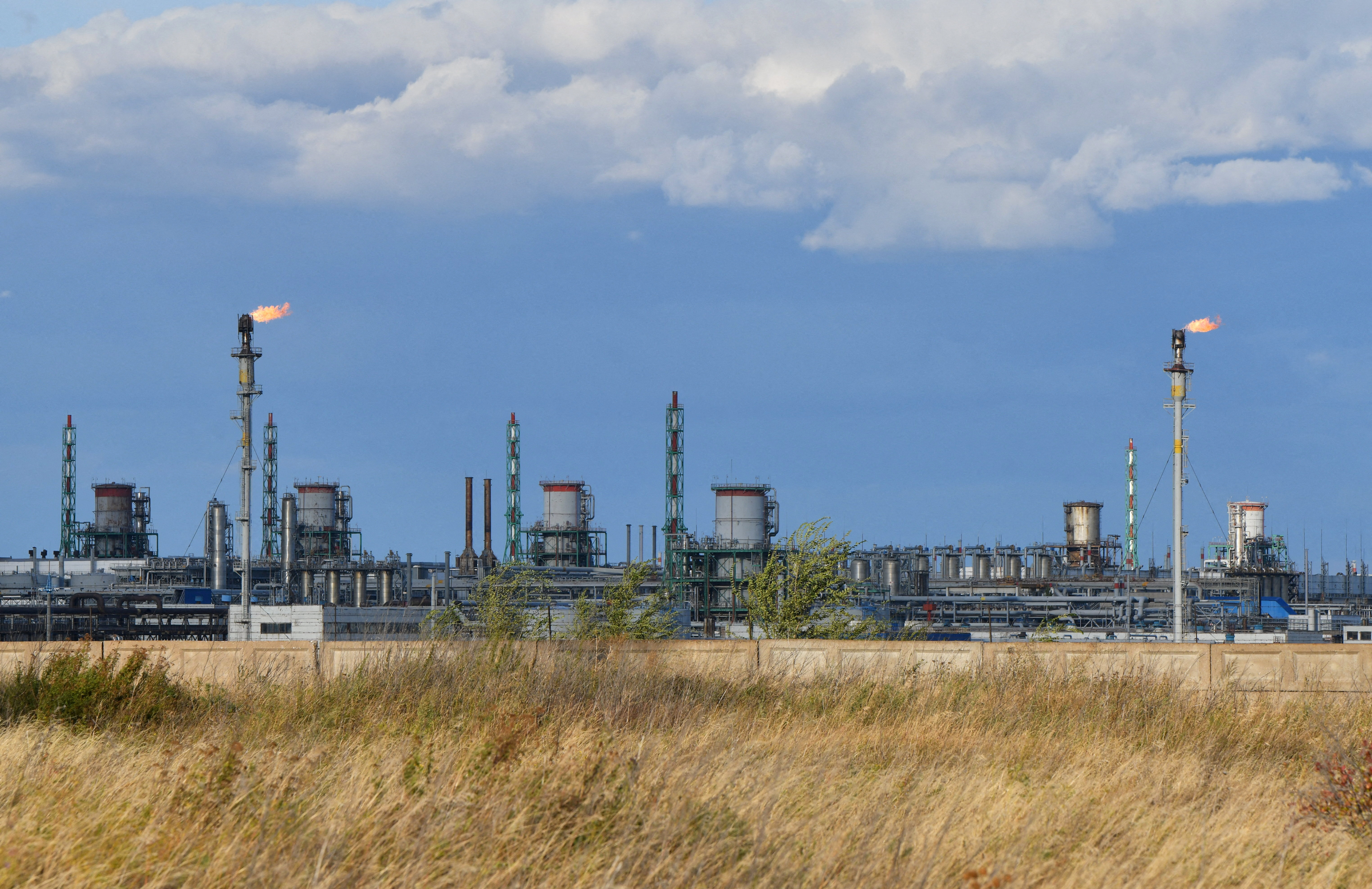 A view shows a gas processing plant in Orenburg Region