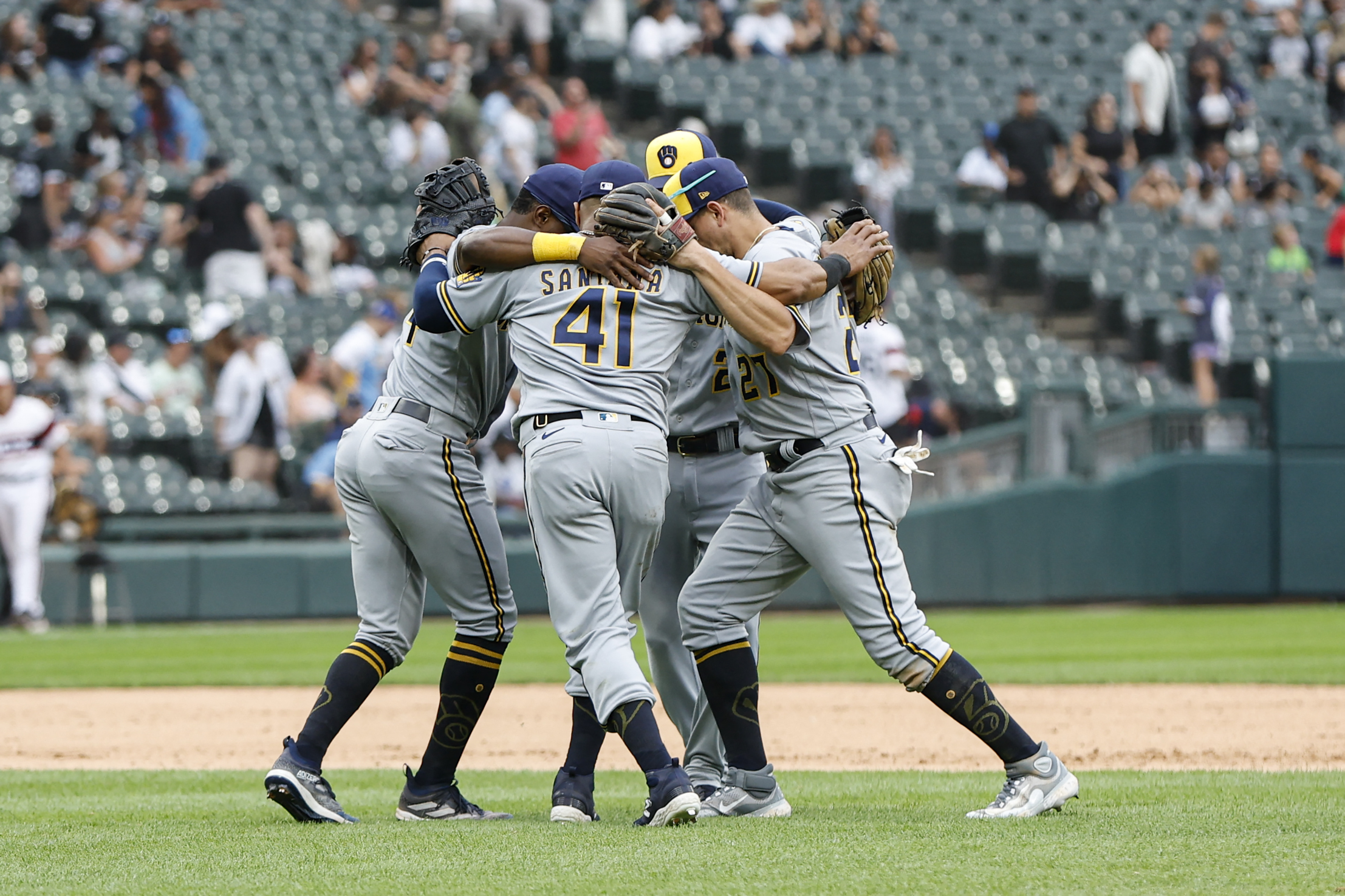 Carlos Santana hits 3-run homer as Brewers sweep White Sox 7-3