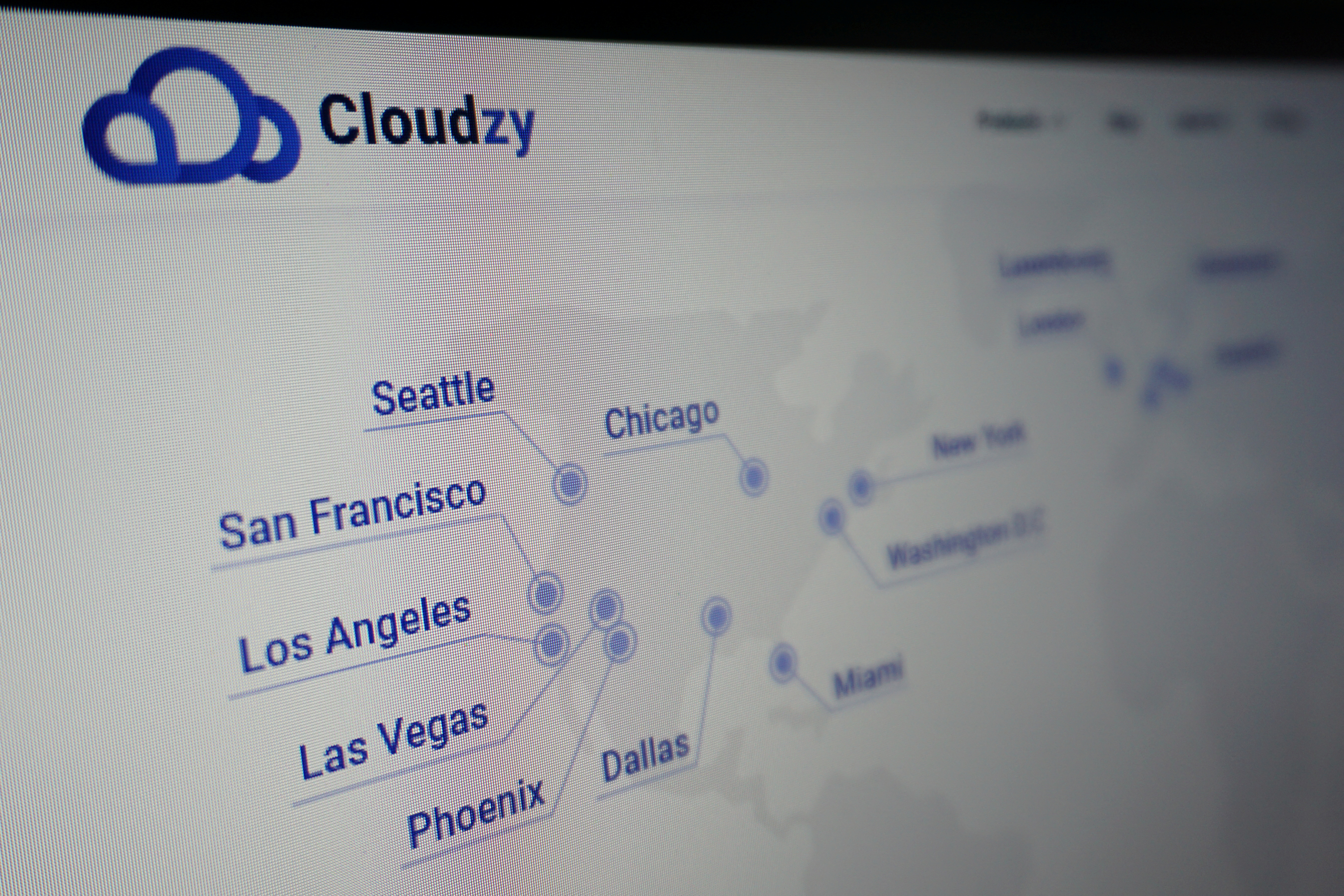 The home page of the Cloudzy internet service provider is seen in this photo illustration
