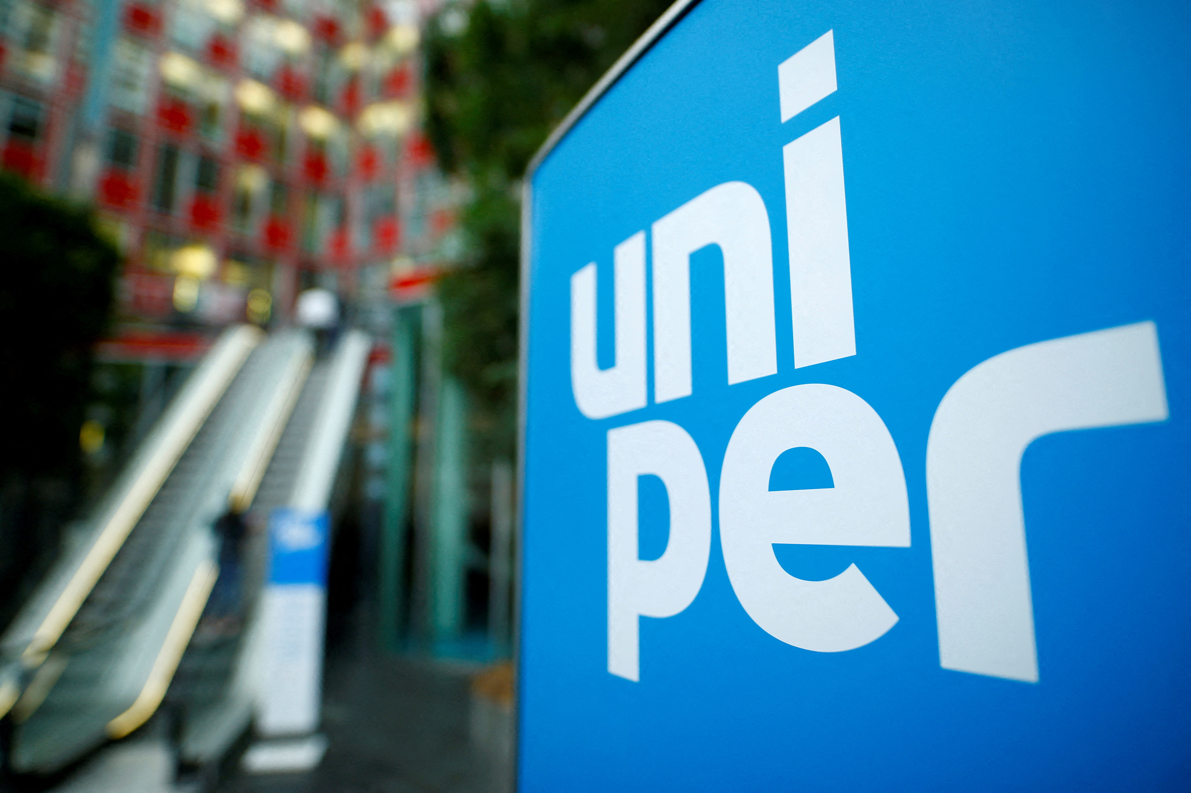 The logo of German energy utility company Uniper SE is pictured in the company's headquarters in Duesseldorf