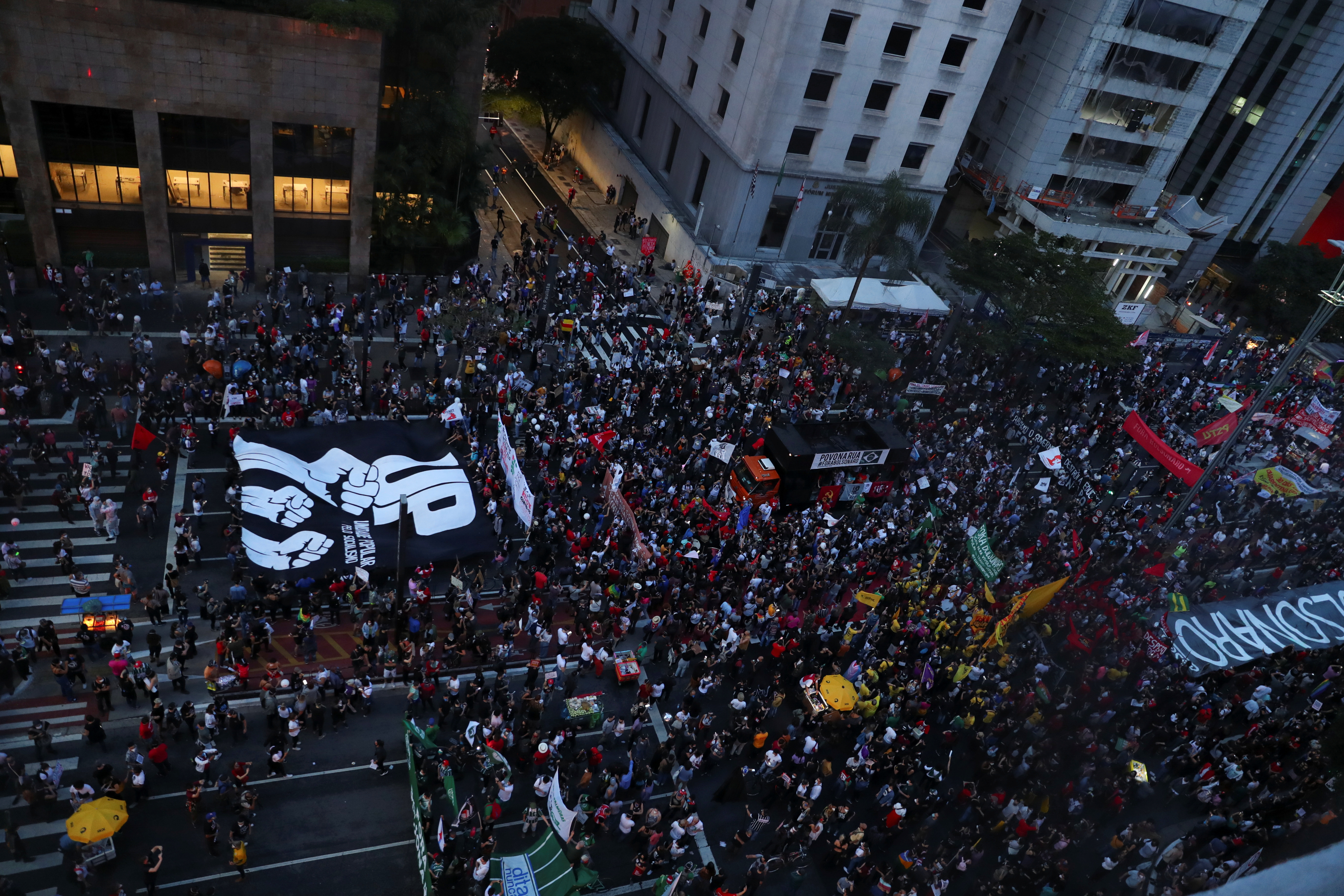 Protest against Brazil's President Bolsonaro, in Sao Paulo