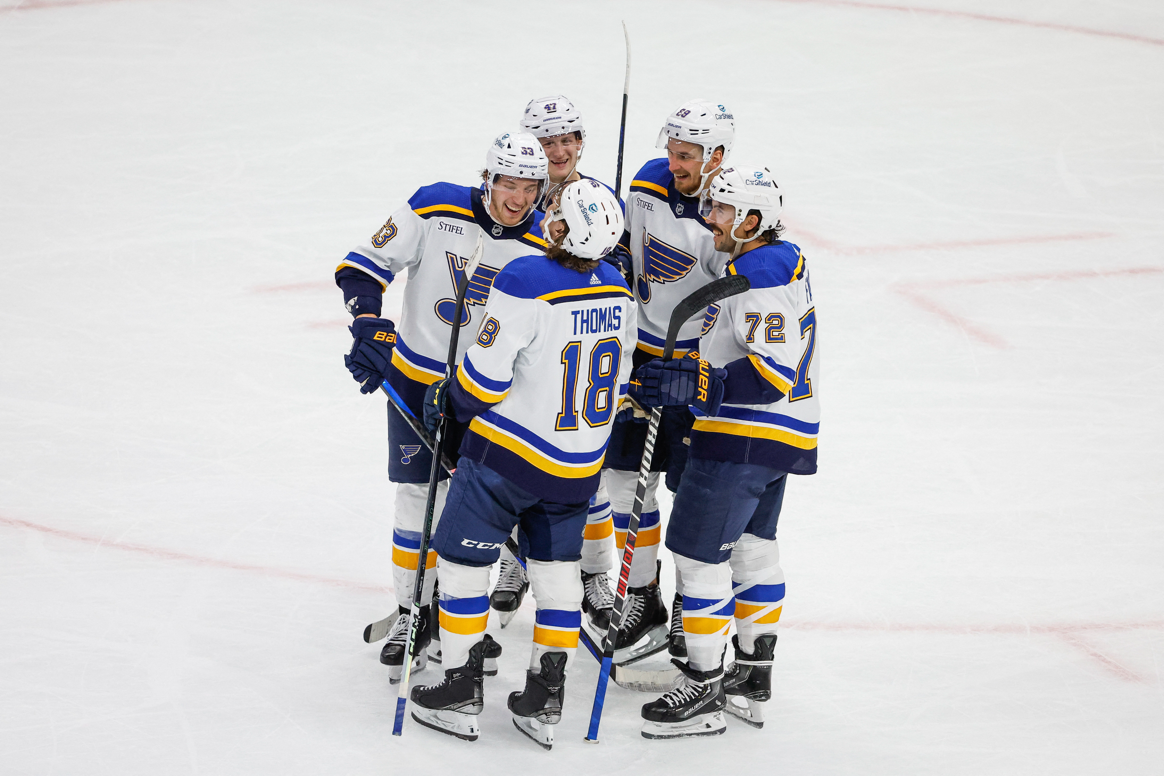 ST. LOUIS BLUES ADIDAS AUTHENTIC ROAD JERSEY - WHITE