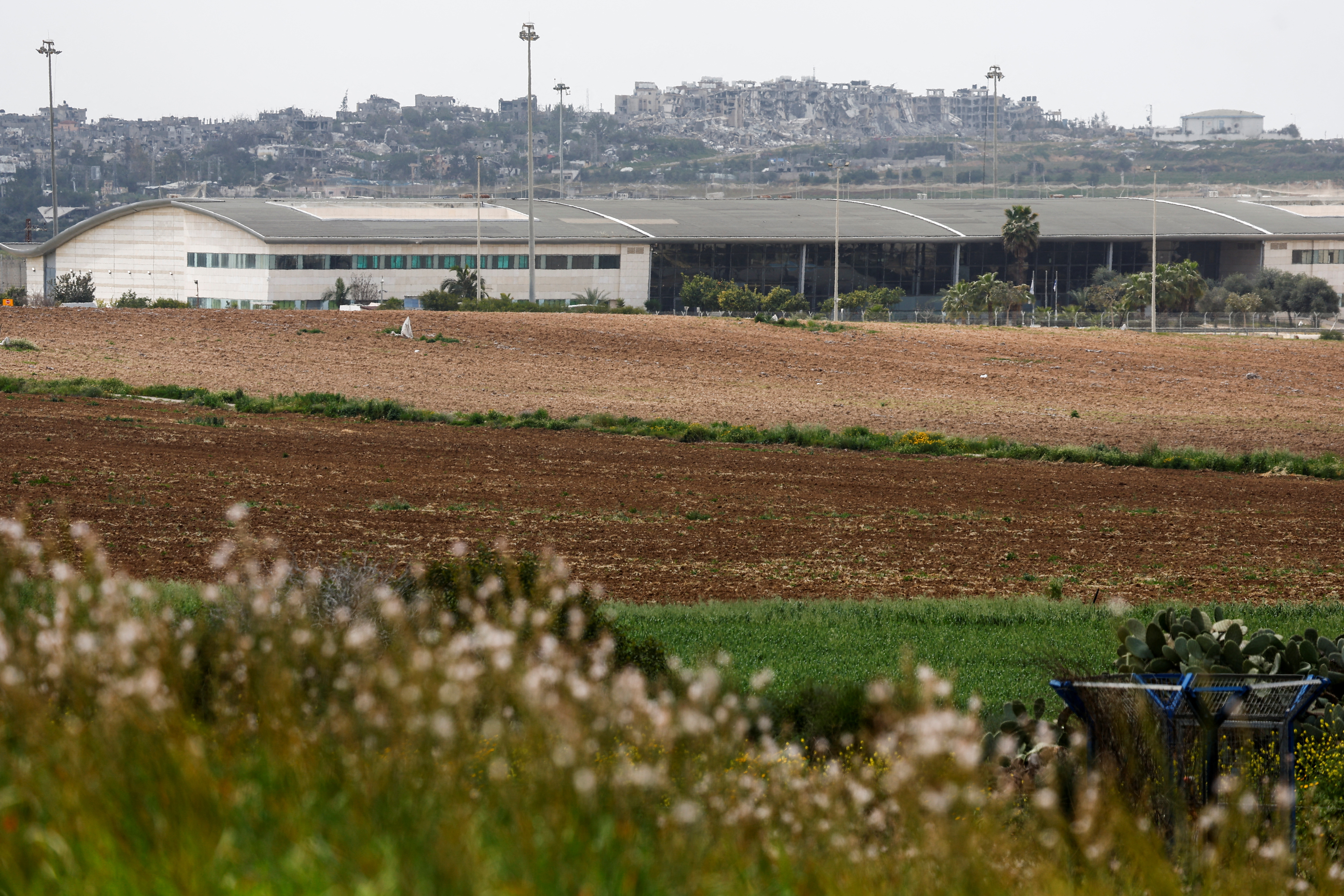 A general view of Erez Crossing with the Gaza Strip in the background, as seen from southern Israel