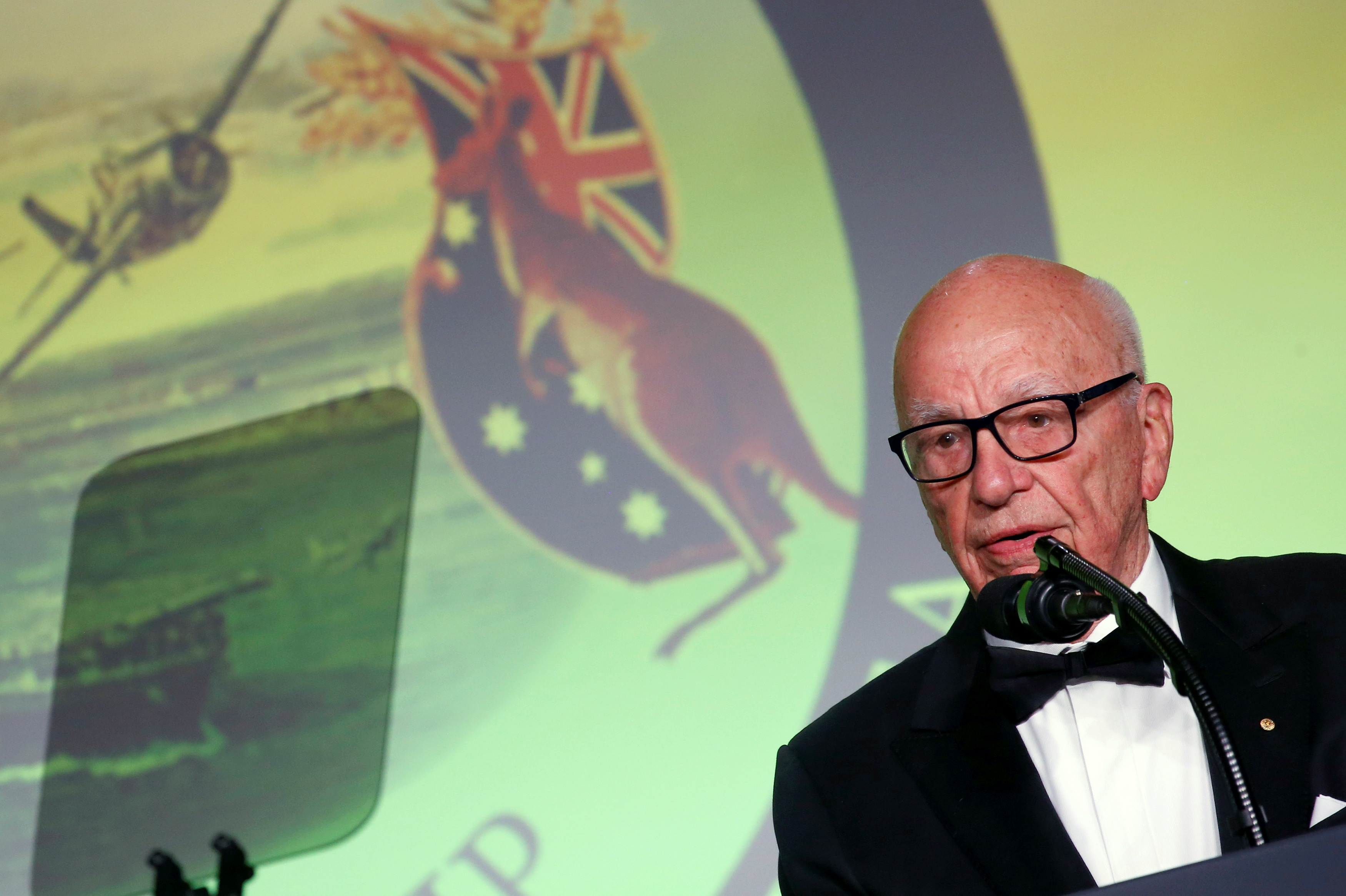 Murdoch delivers remarks at an event commemorating the 75th anniversary of the Battle of the Coral Sea in New York